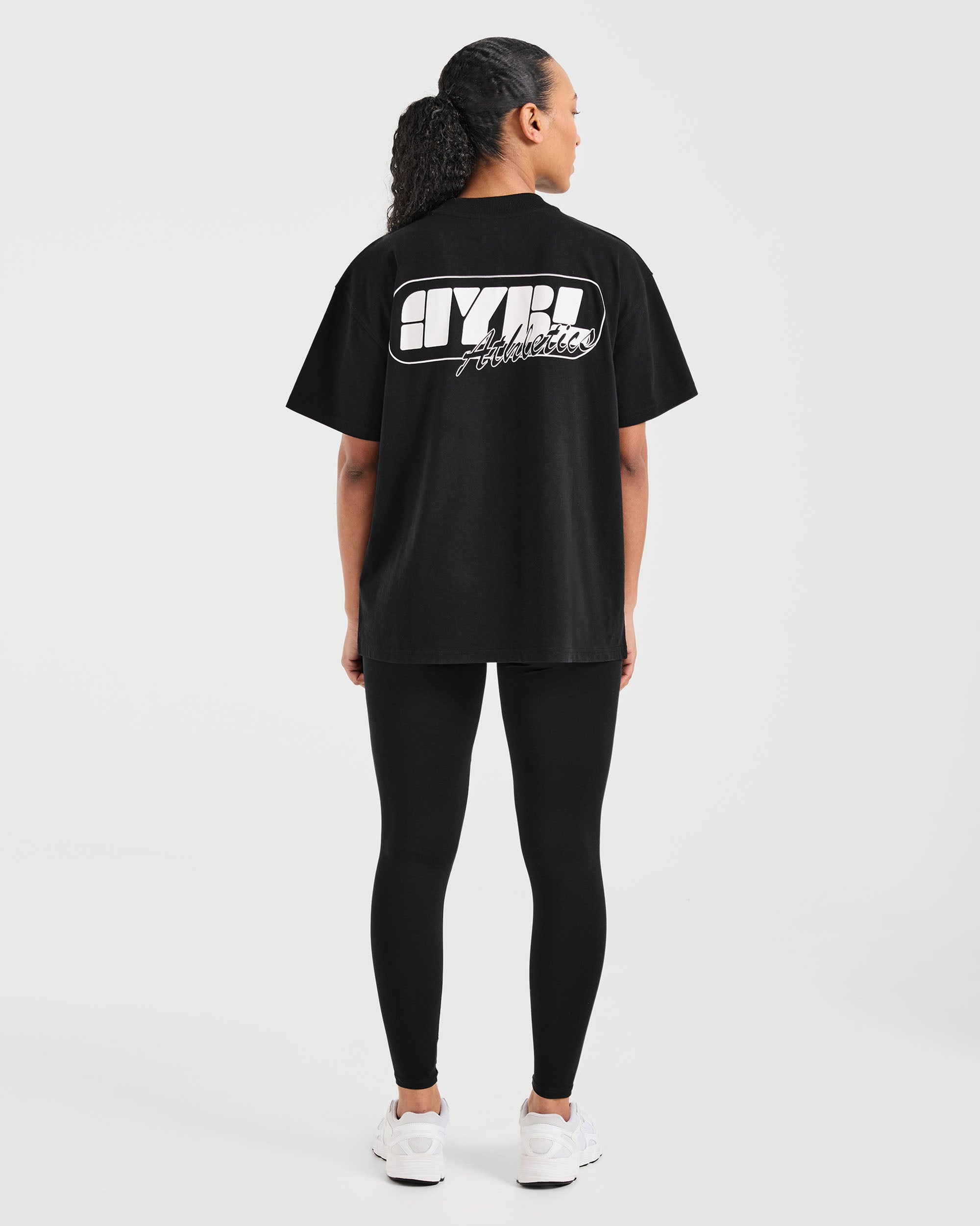 Athletics Retro Oversized T Shirt  - Black