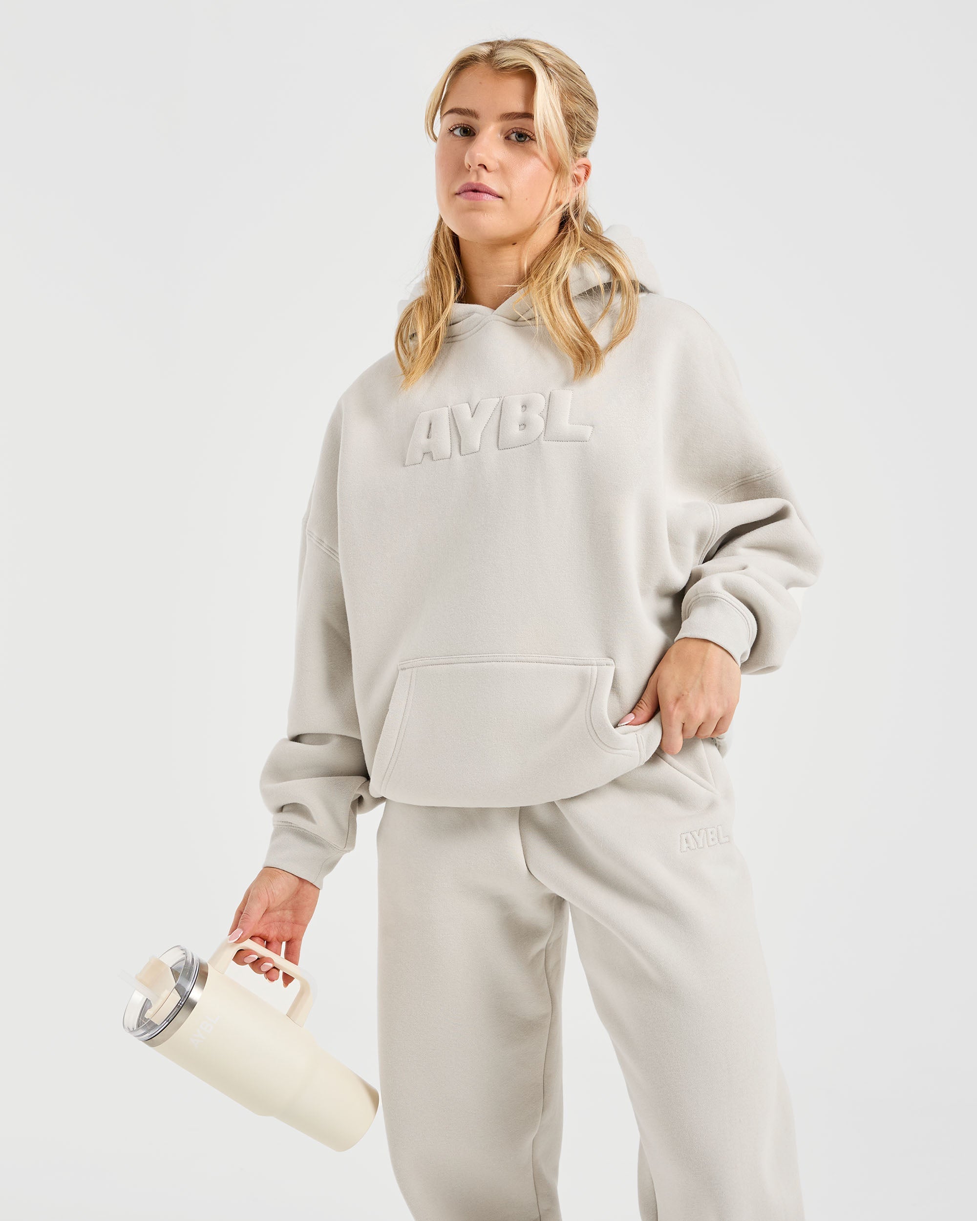 Classic Plush Oversized Hoodie - Sand