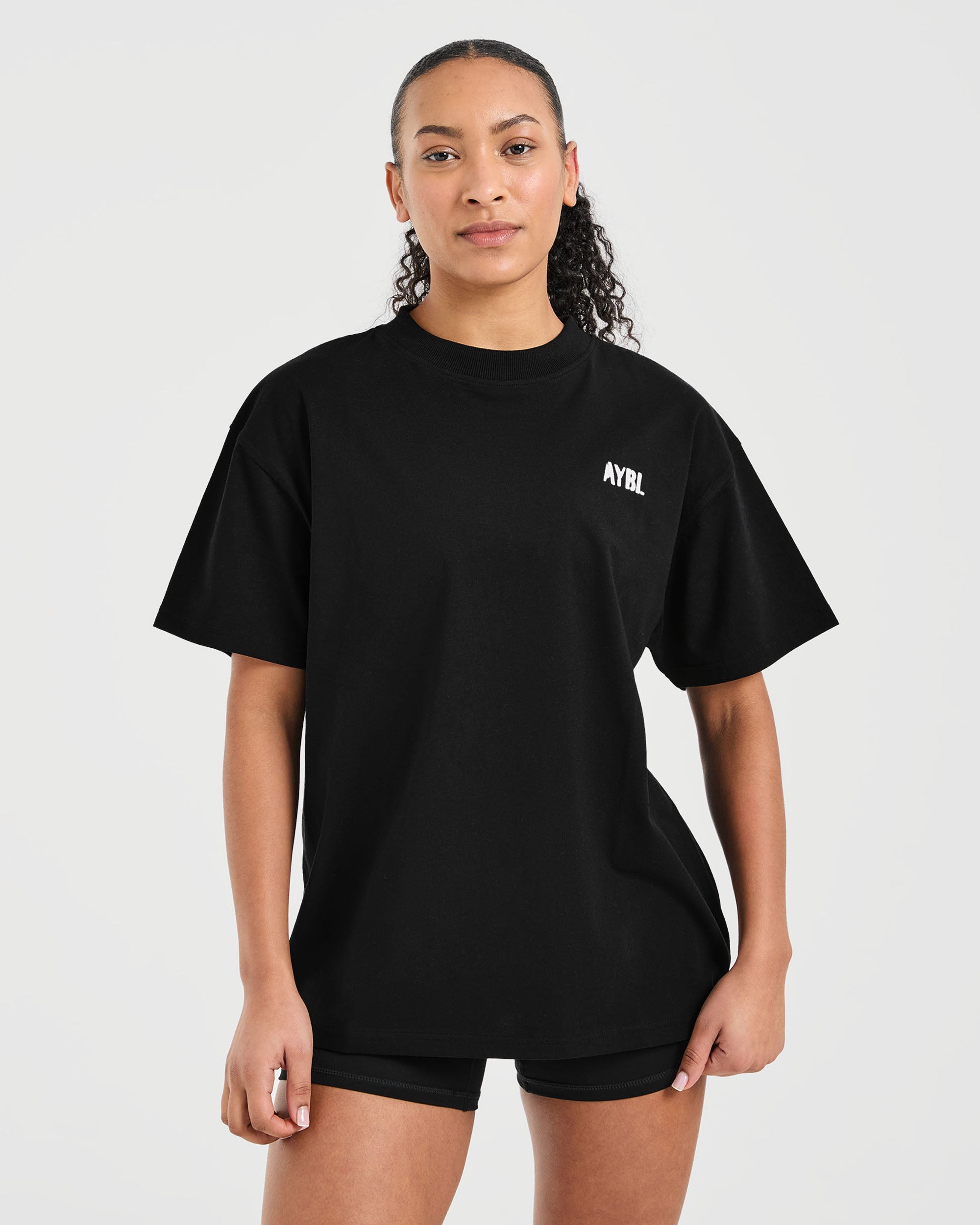 Athletics Strength Club Oversized T Shirt - Black