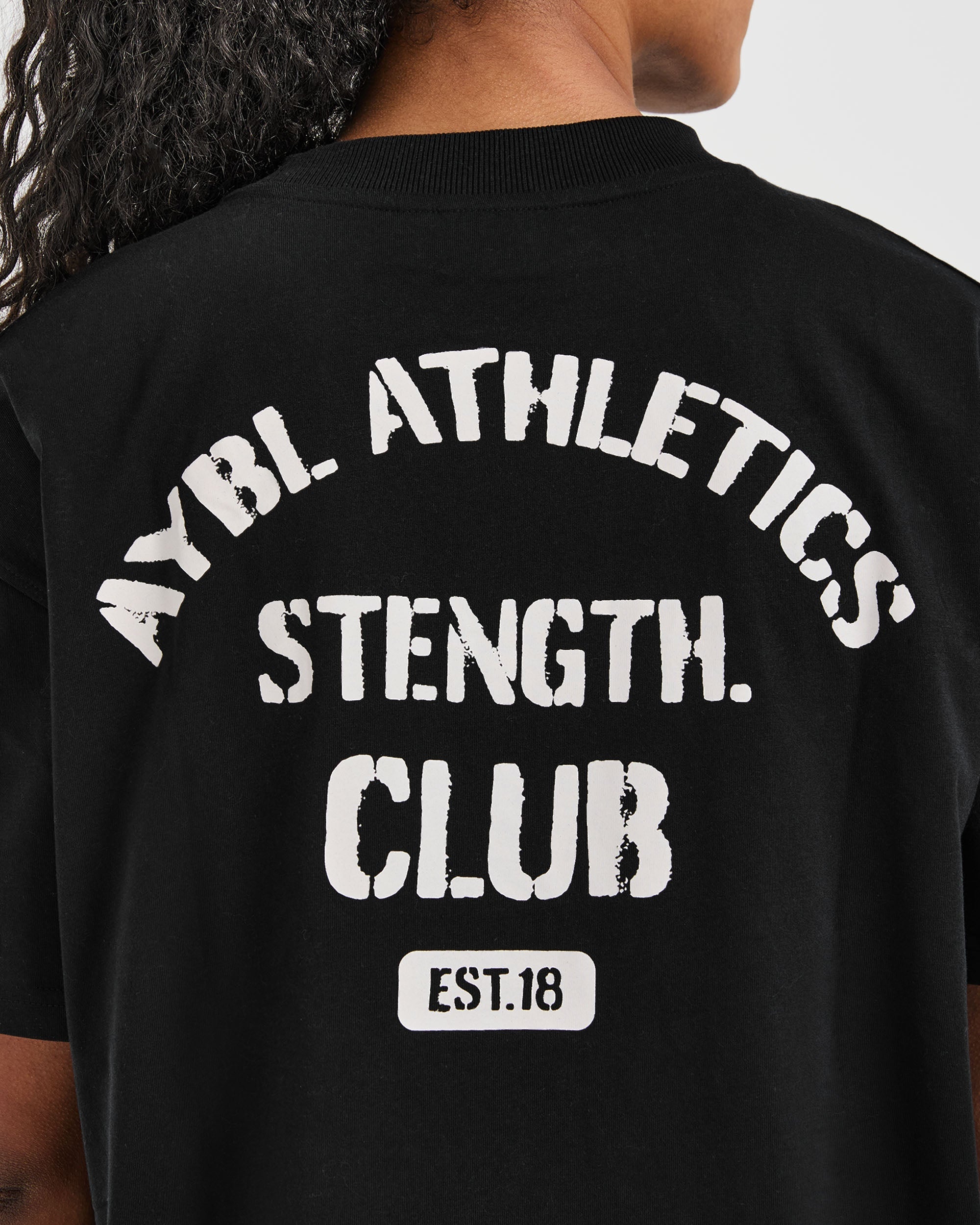 Athletics Strength Club Oversized T Shirt - Black