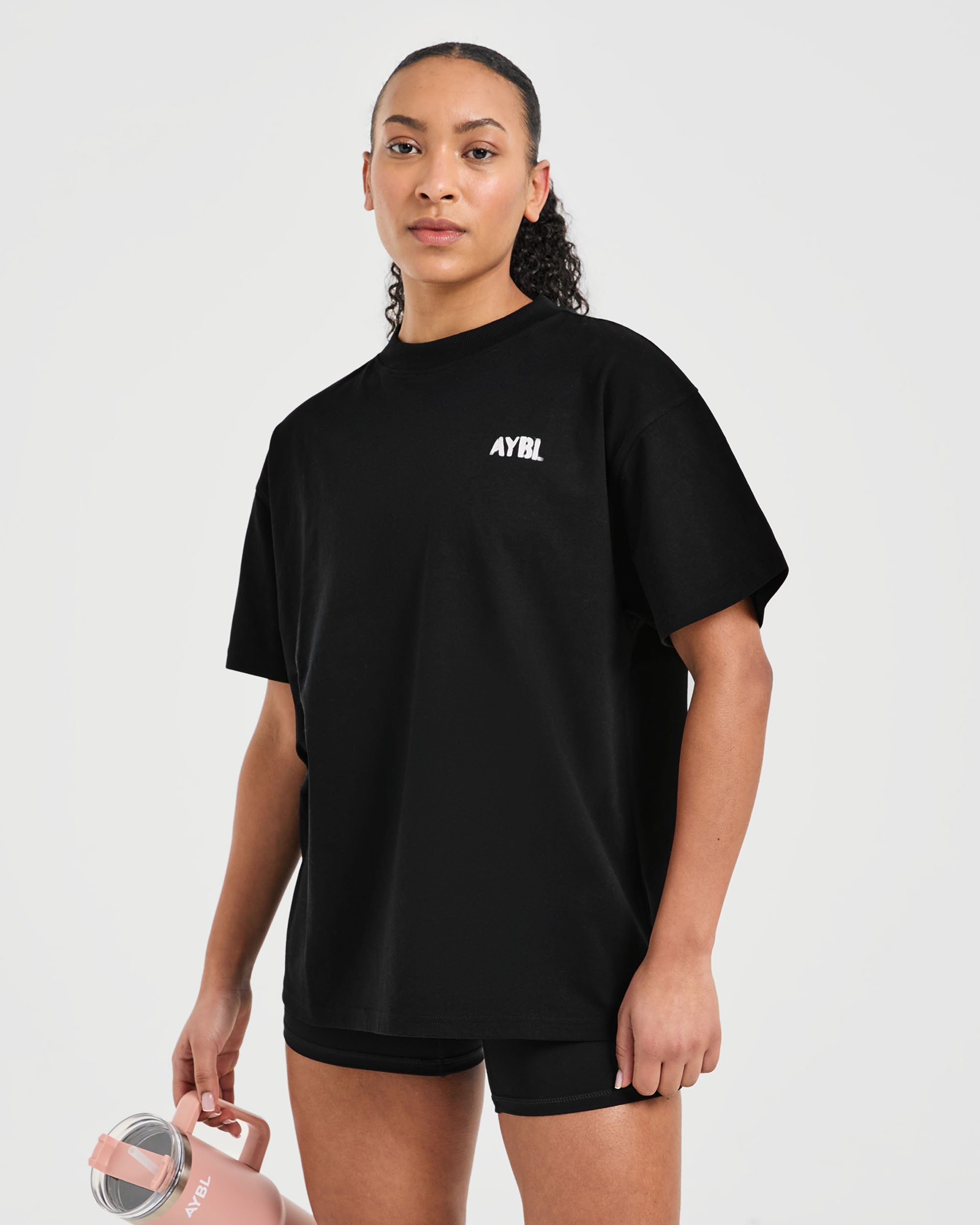 Athletics Strength Club Oversized T Shirt - Black