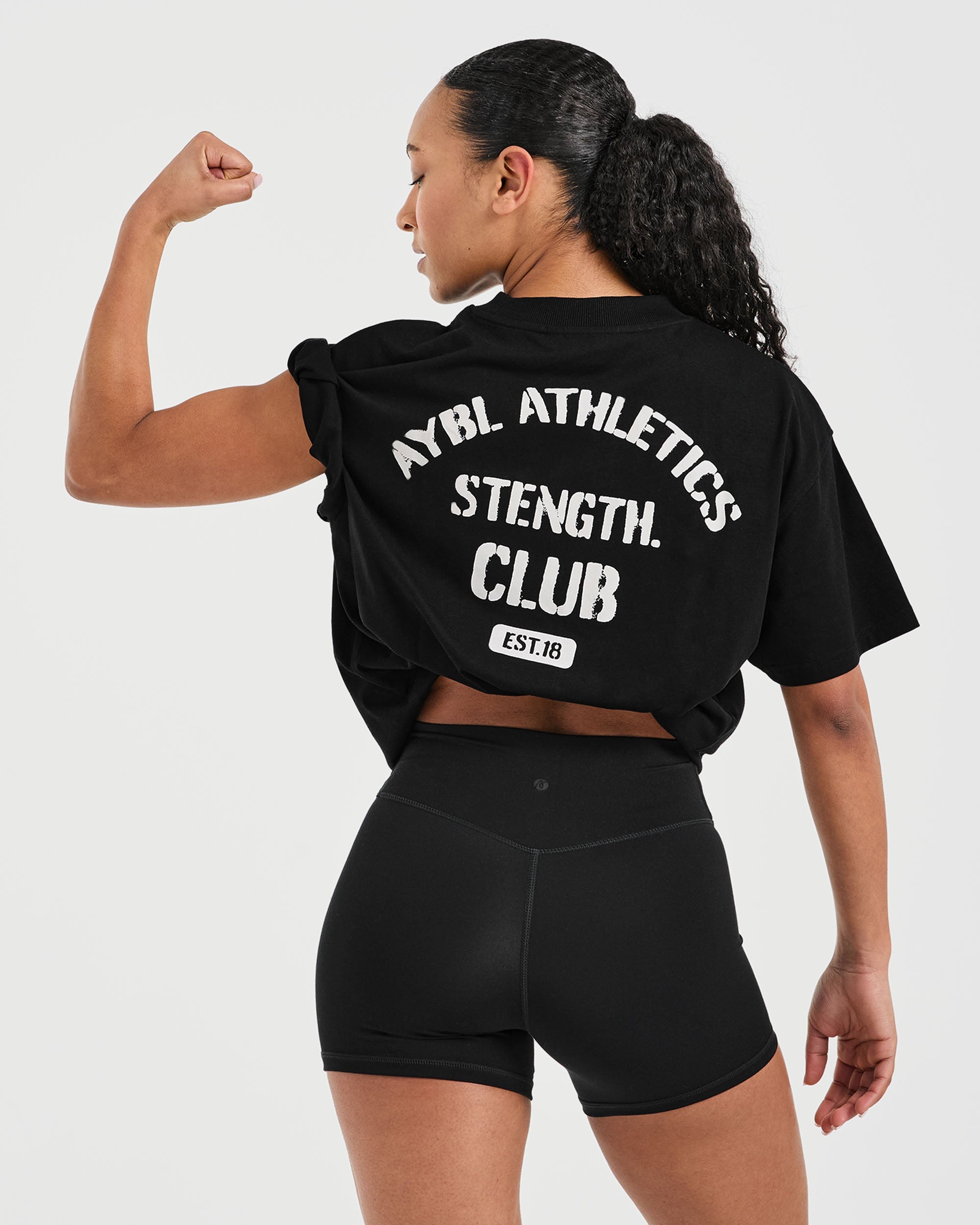 Athletics Strength Club Oversized T Shirt - Black