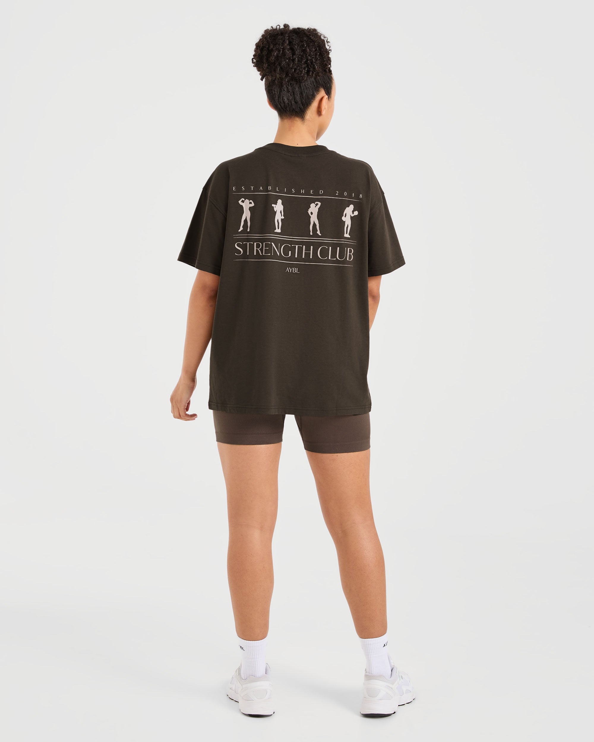 Strength Club Oversized T Shirt - Brown