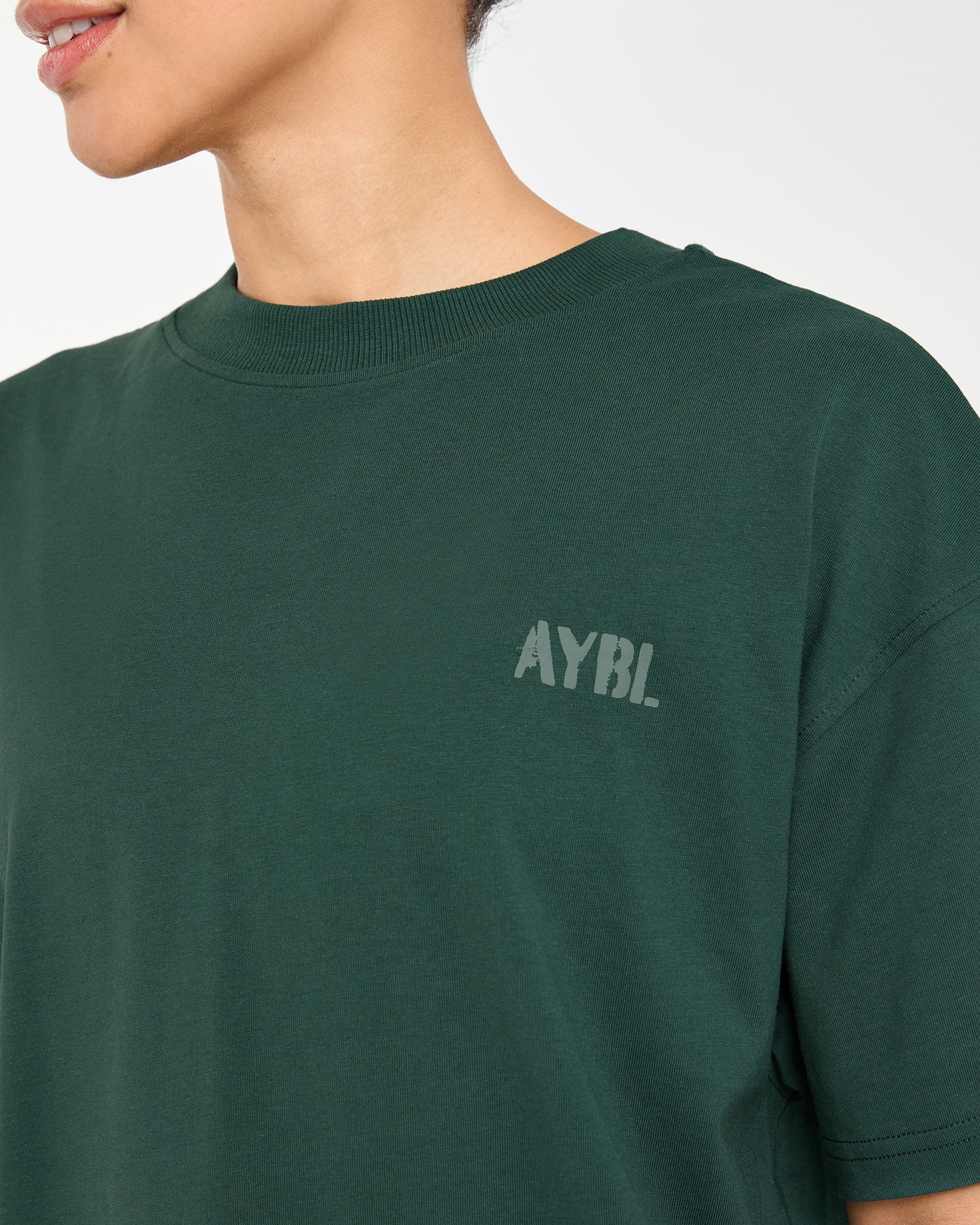 Athletics Strength Club Oversized T Shirt - Forest Green