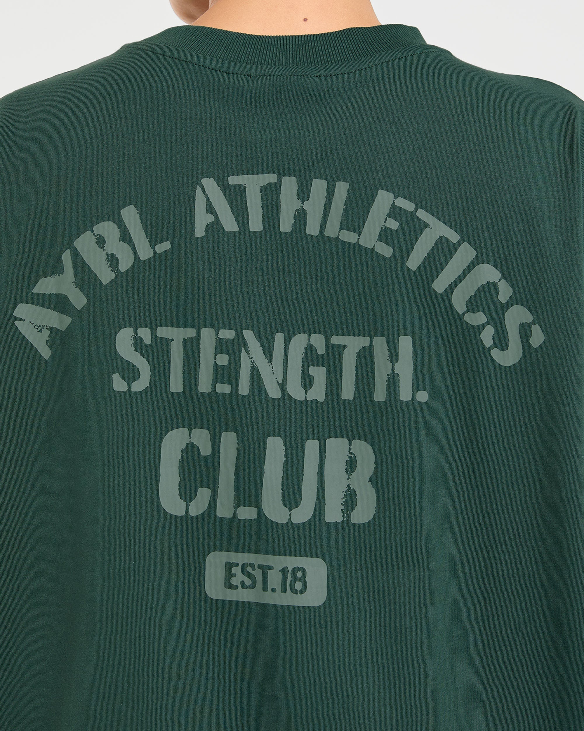 Athletics Strength Club Oversized T Shirt - Forest Green