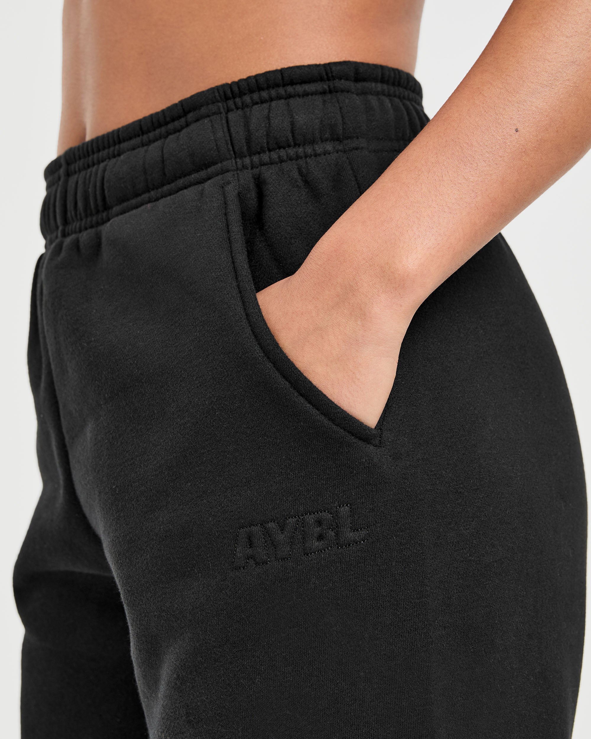 Classic Plush Oversized Joggers - Black