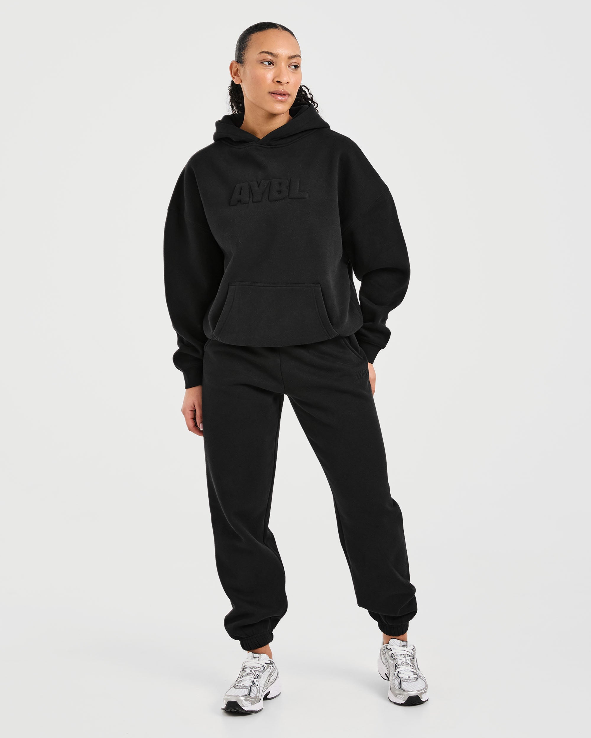 Classic Plush Oversized Hoodie - Black