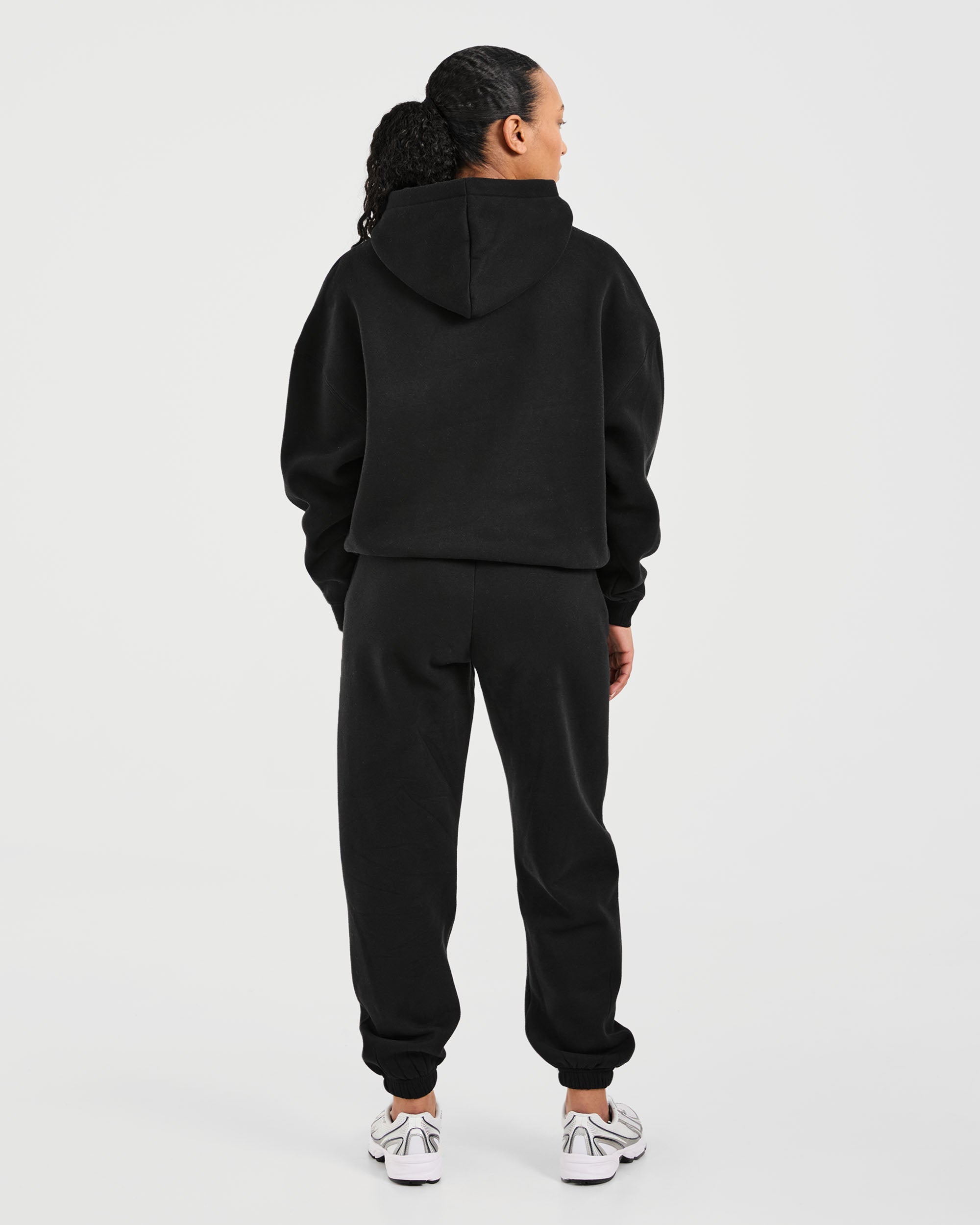 Classic Plush Oversized Hoodie - Black