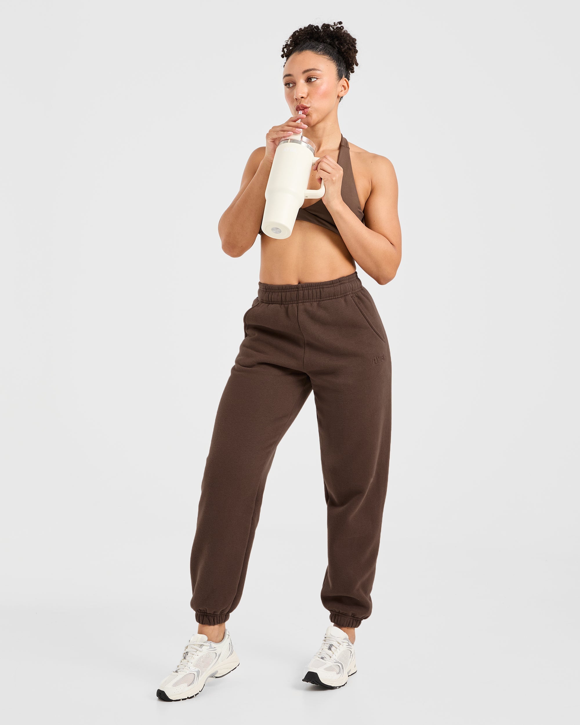 Classic Plush Oversized Joggers - Brown