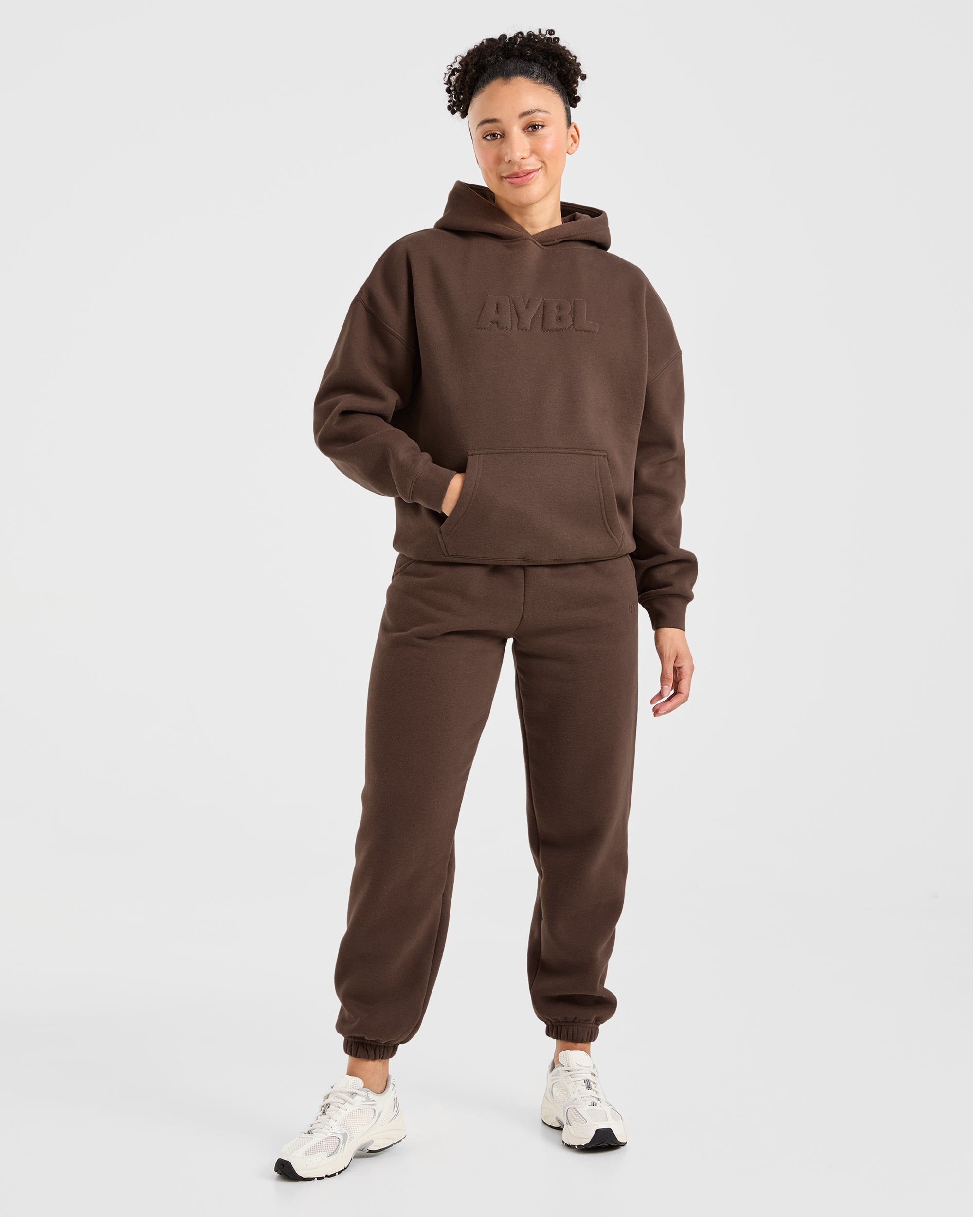 Classic Plush Oversized Joggers - Brown