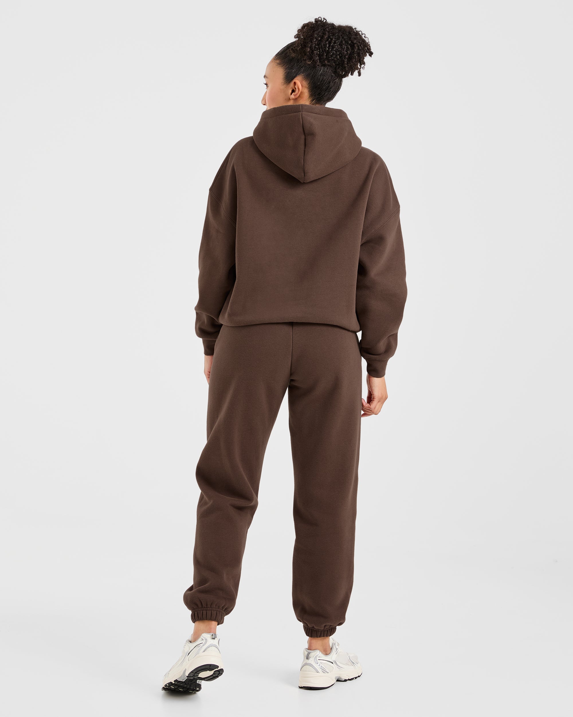 Classic Plush Oversized Hoodie - Brown