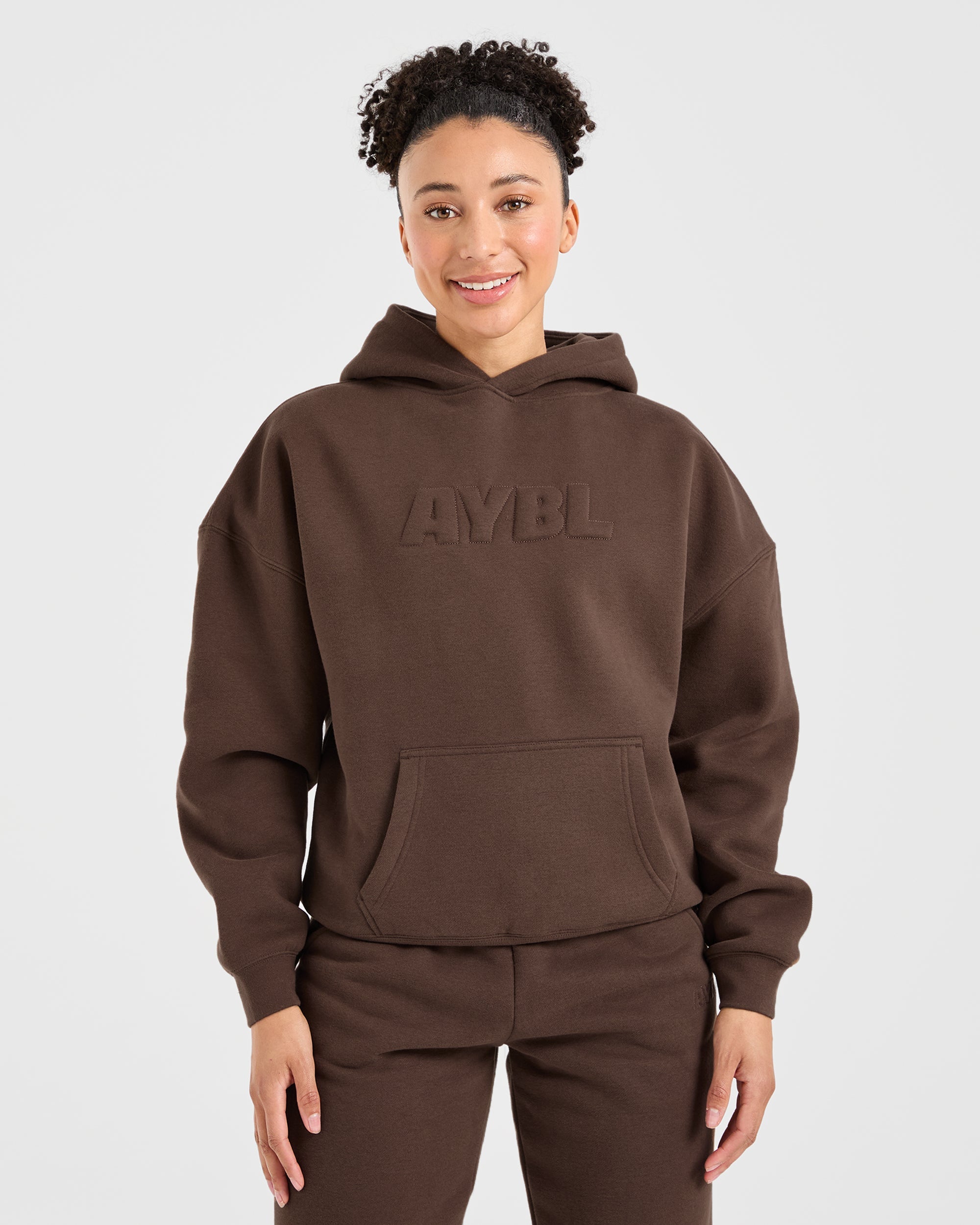 Classic Plush Oversized Hoodie - Brown