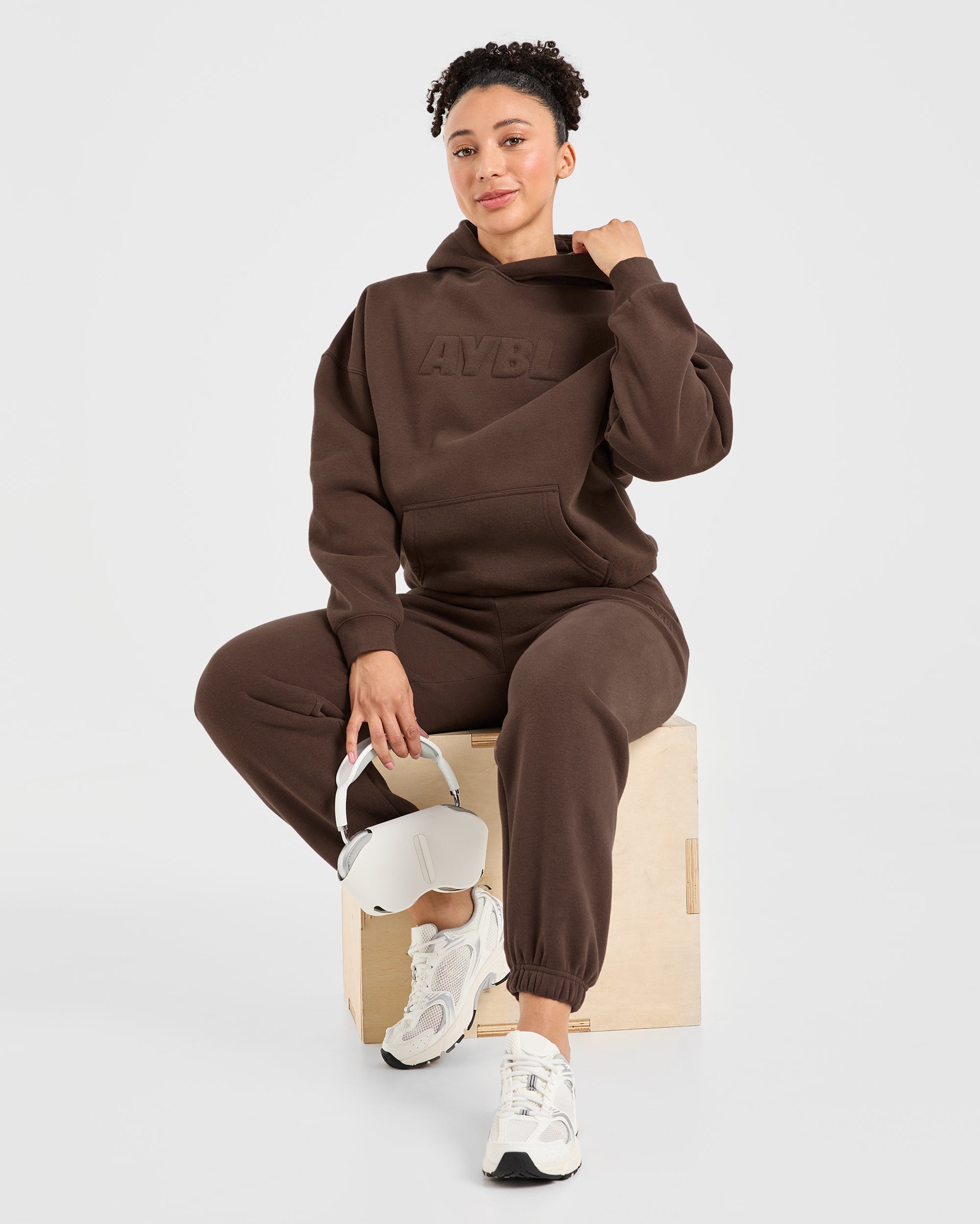 Classic Plush Oversized Hoodie - Brown