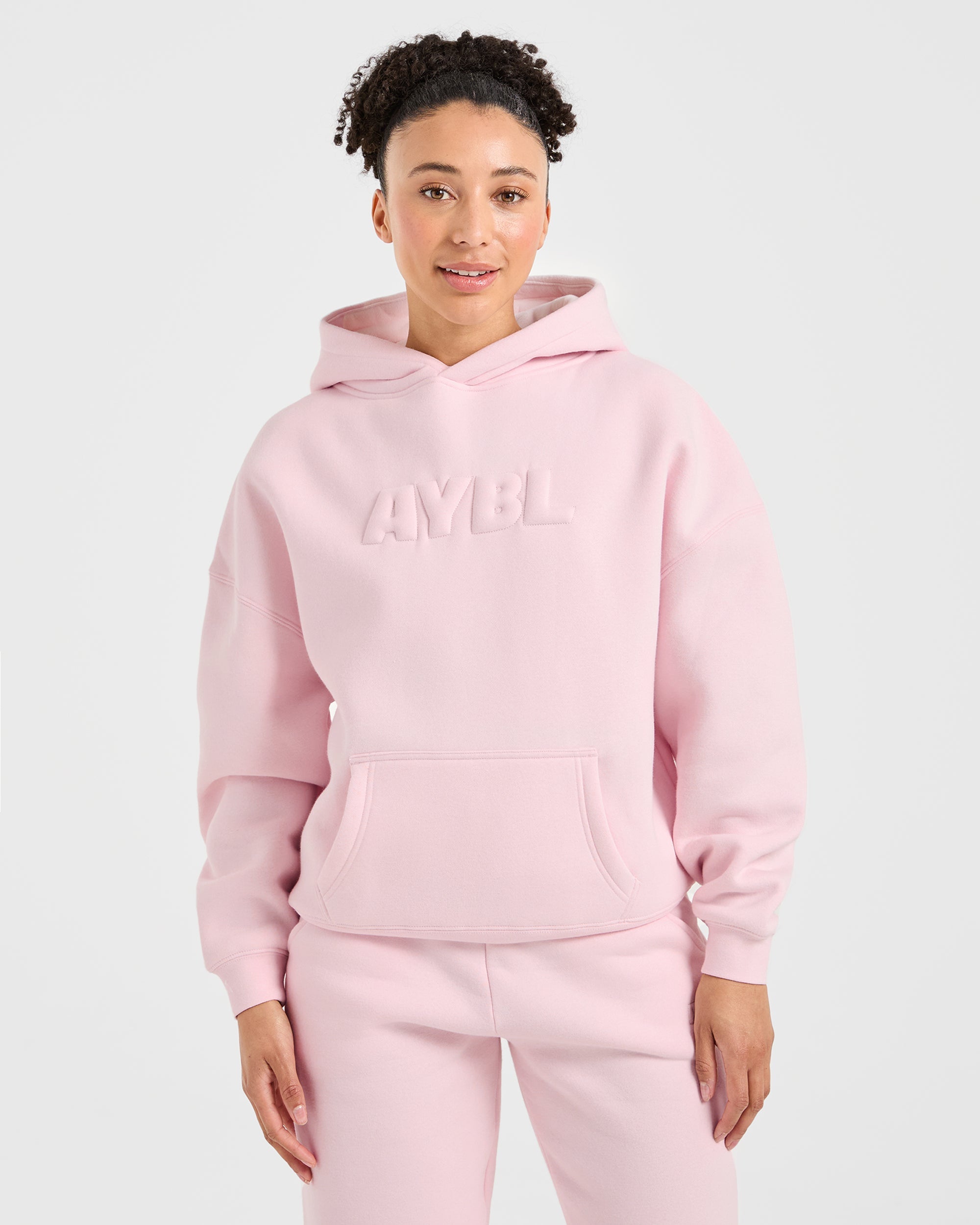 Classic Plush Oversized Hoodie - Pastel Pink