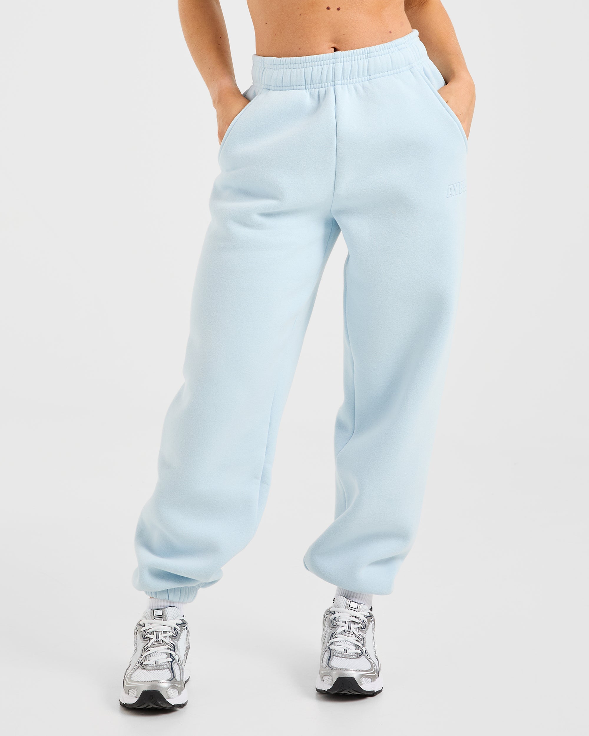 Classic Plush Oversized Joggers - Pastel Blue