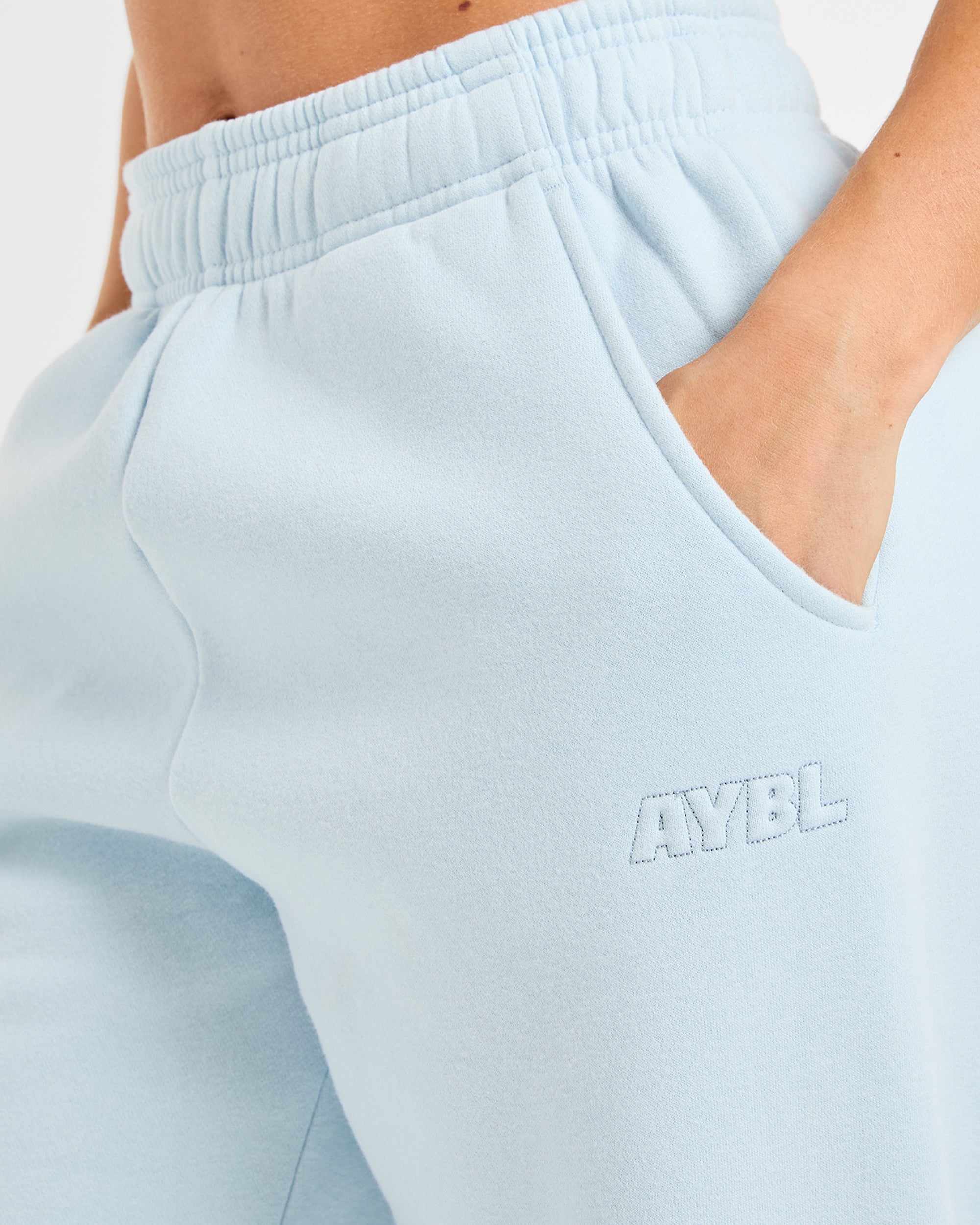 Classic Plush Oversized Joggers - Pastel Blue