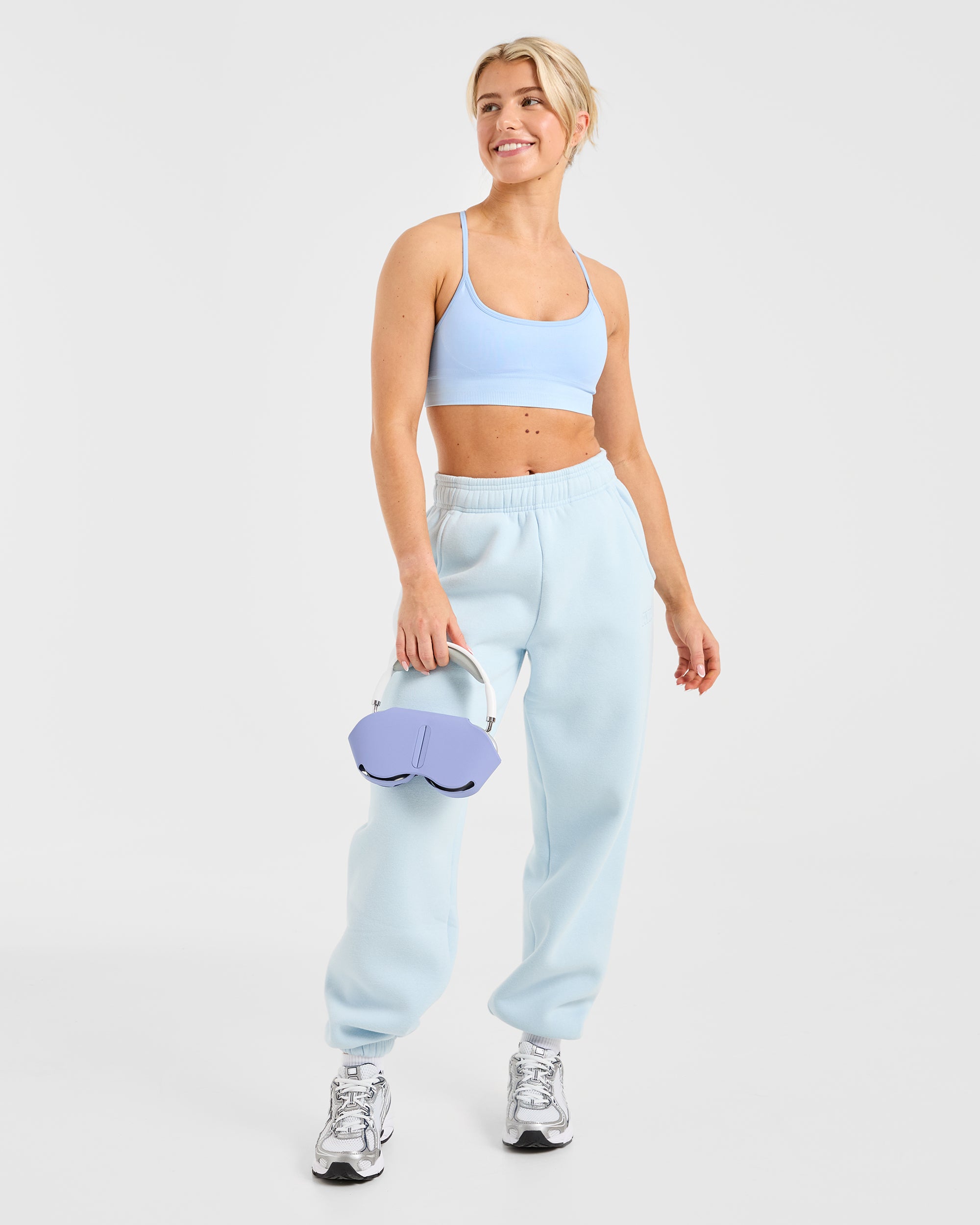 Classic Plush Oversized Joggers - Pastel Blue