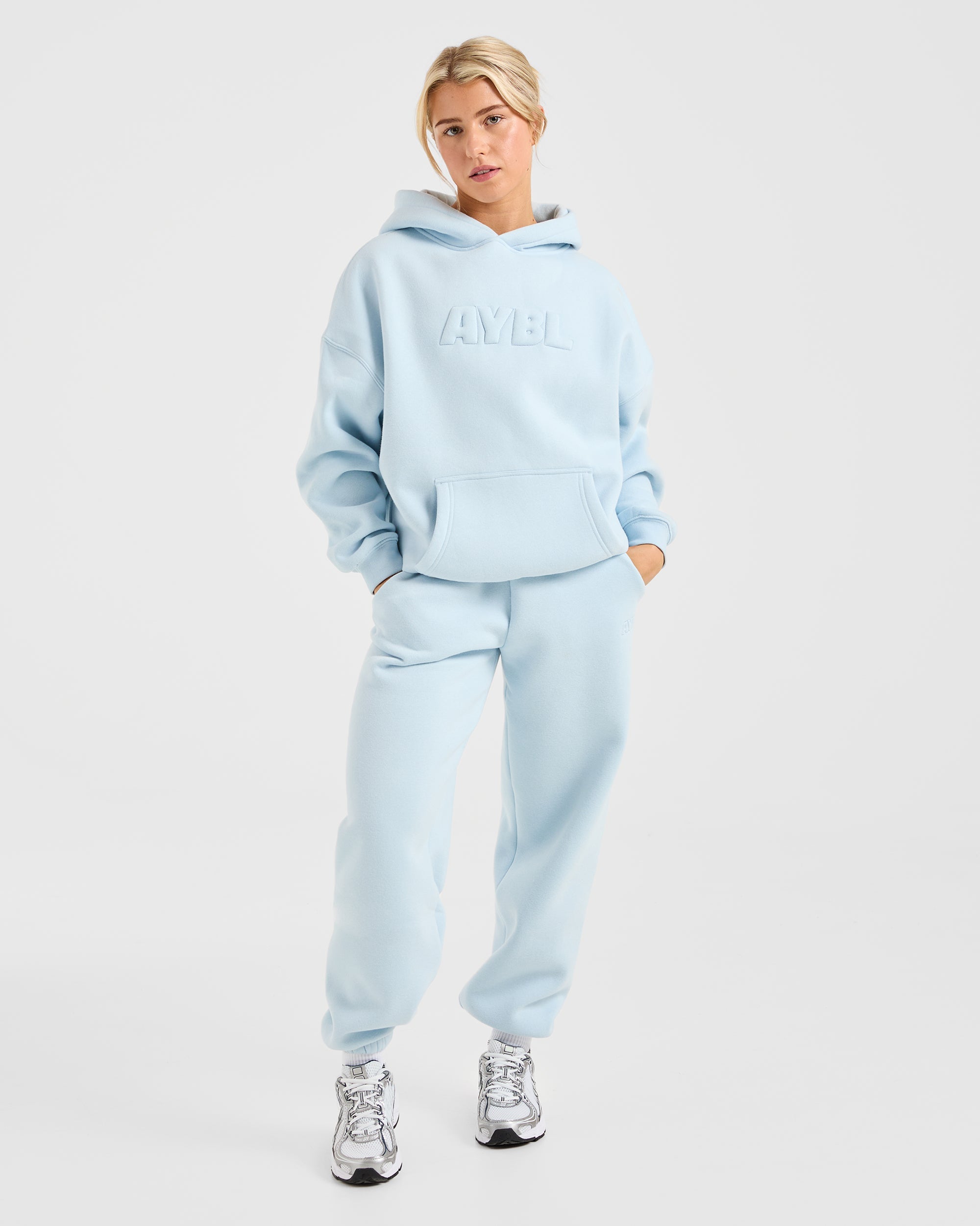 Classic Plush Oversized Joggers - Pastel Blue