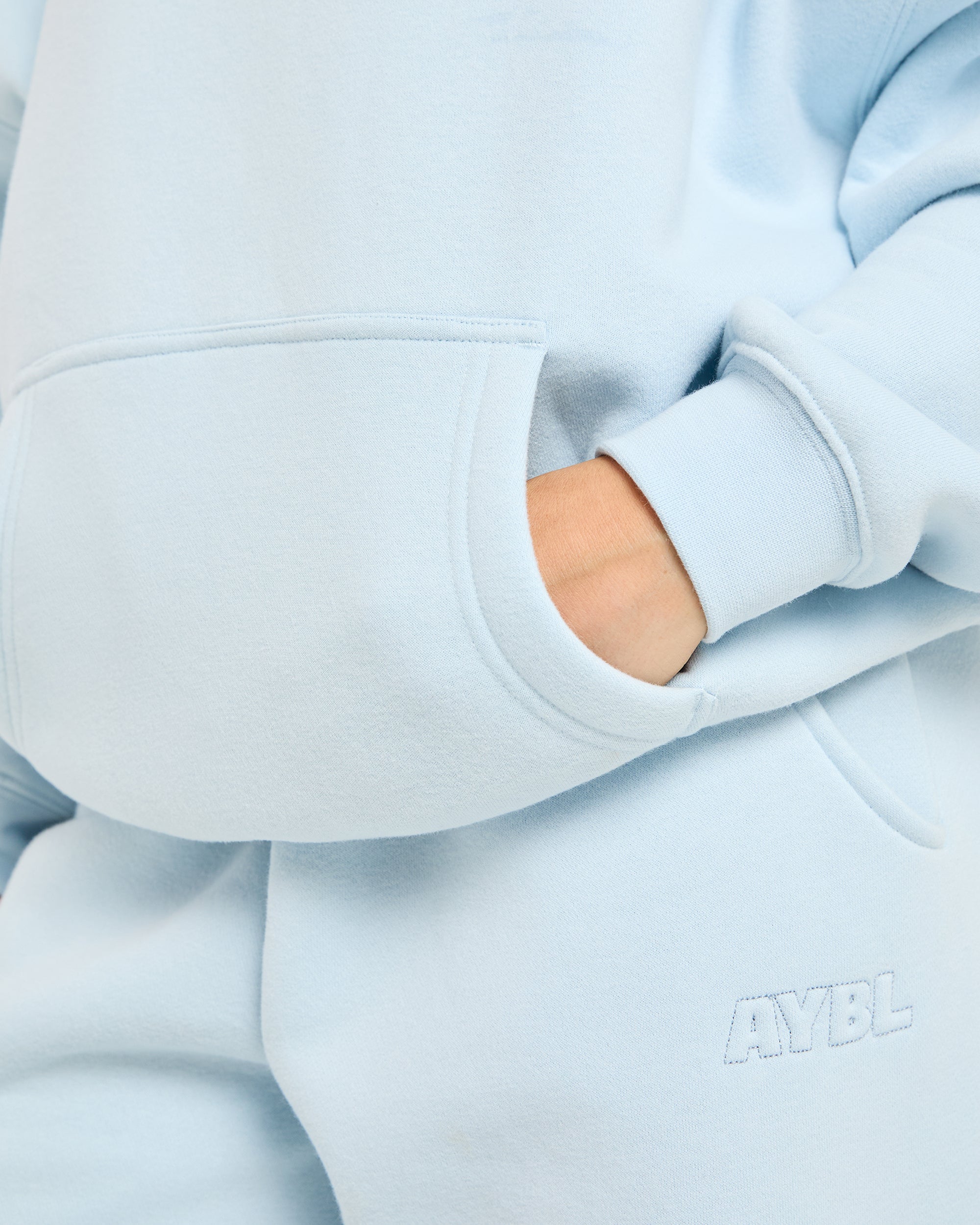 Classic Plush Oversized Hoodie - Pastel Blue