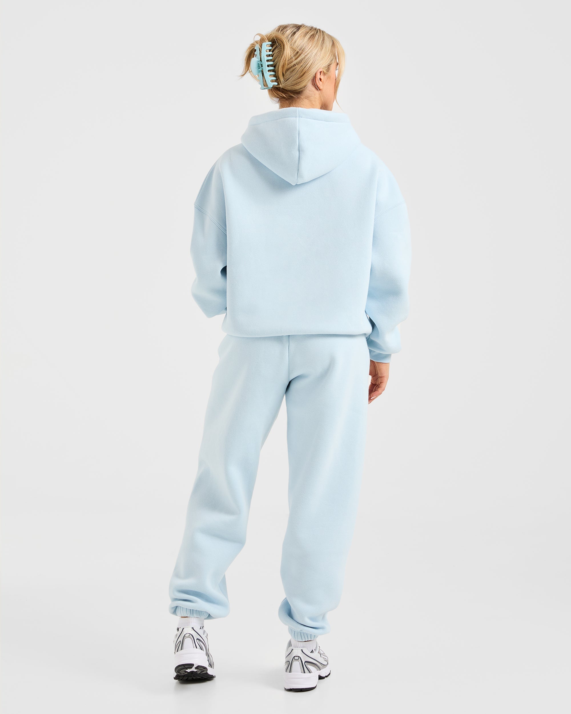 Classic Plush Oversized Hoodie - Pastel Blue