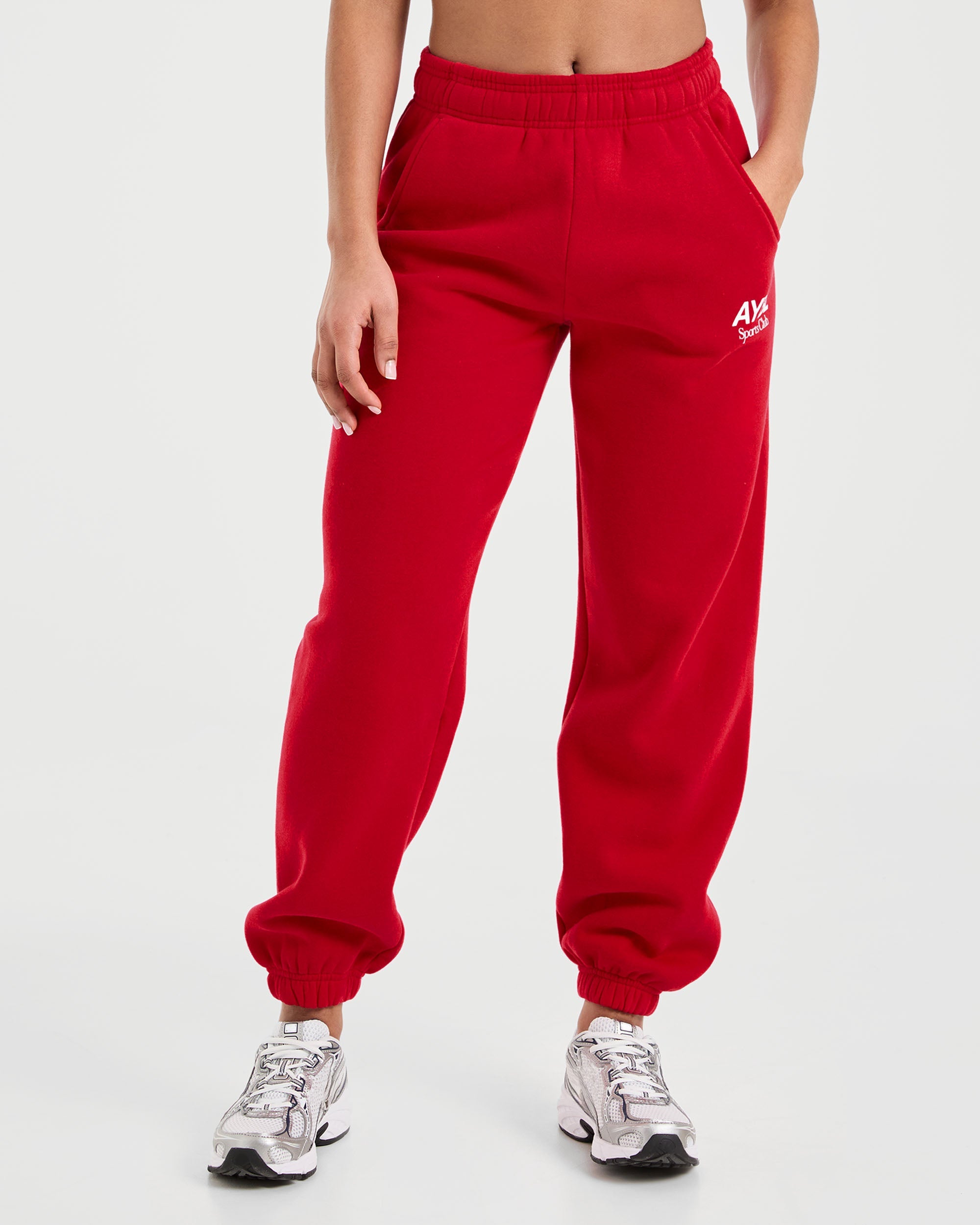 AYBL Sports Club Oversized Joggers - True Red