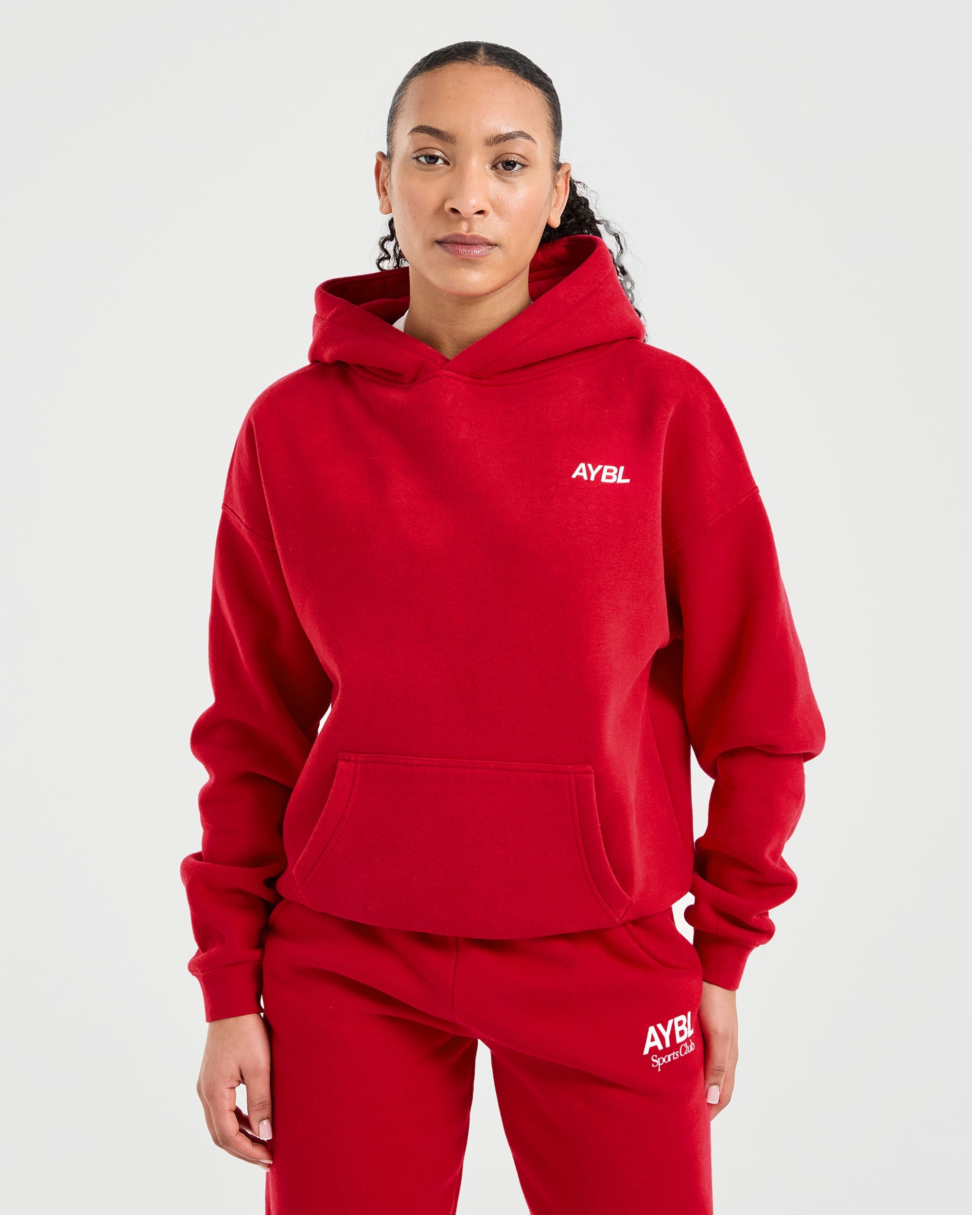 AYBL Sports Club Oversized Hoodie - True Red