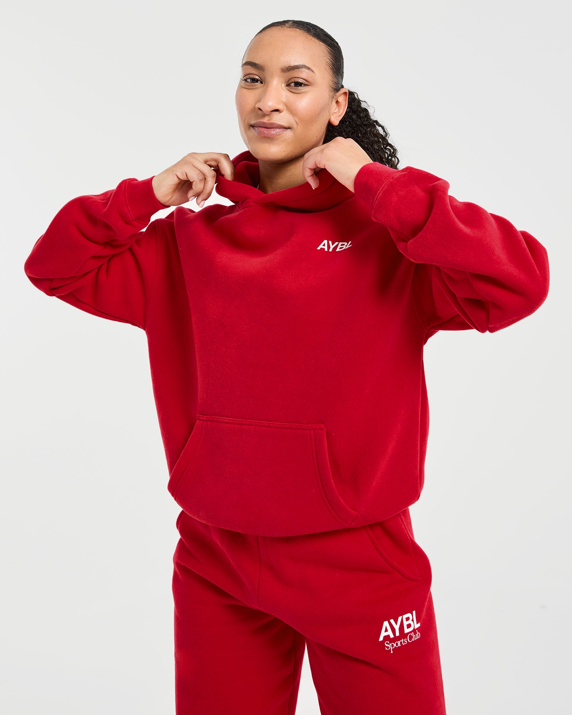 AYBL Sports Club Oversized Hoodie - True Red