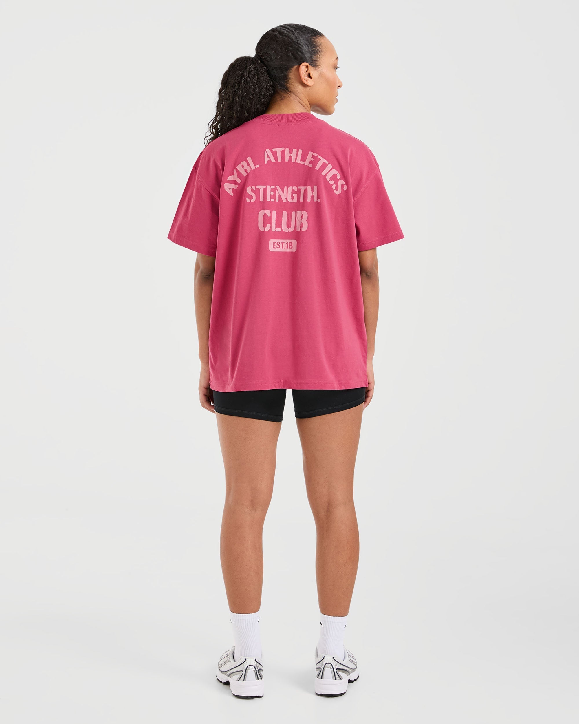 Athletics Strength Club Oversized T Shirt - Washed Coral