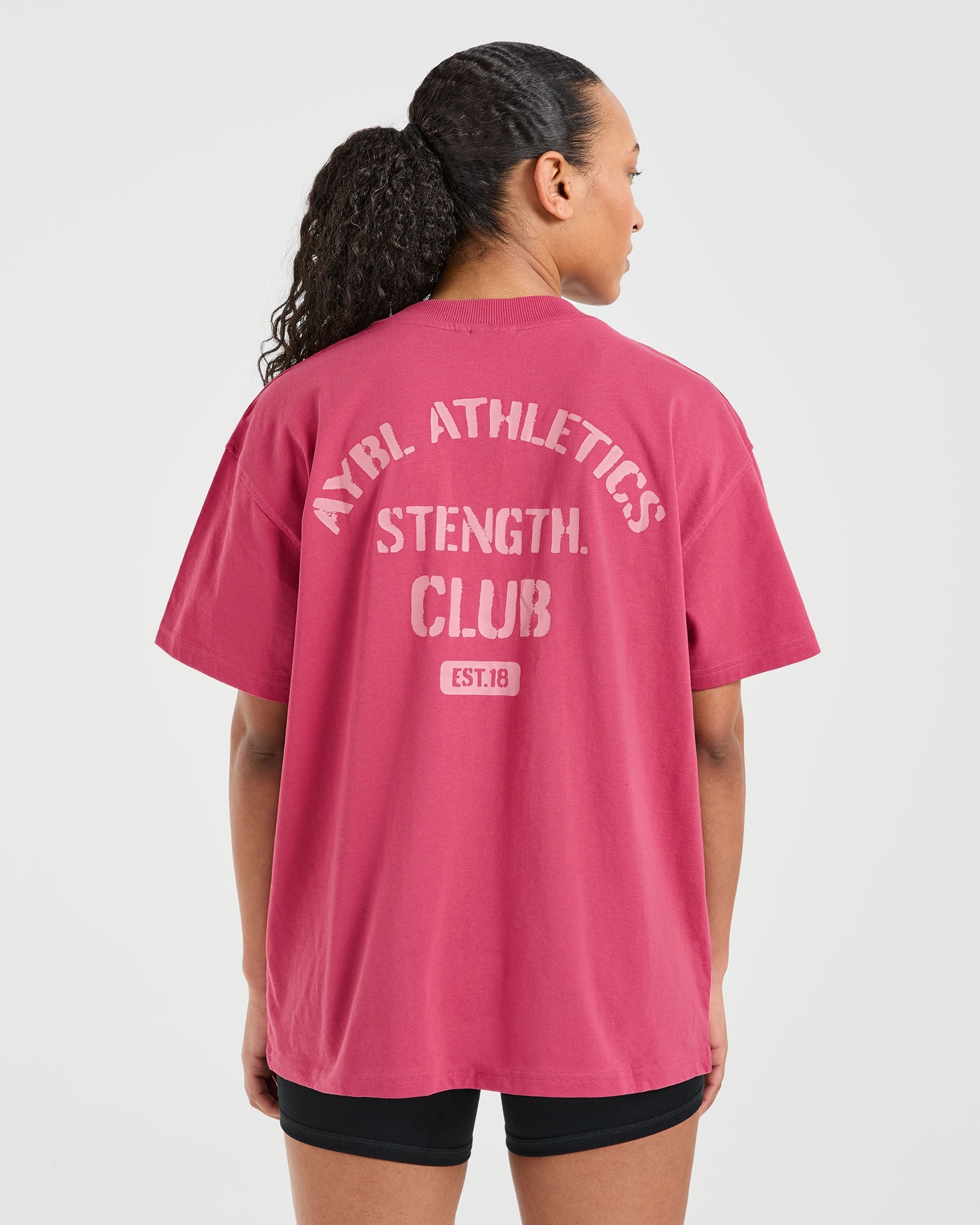 Athletics Strength Club Oversized T Shirt - Washed Coral