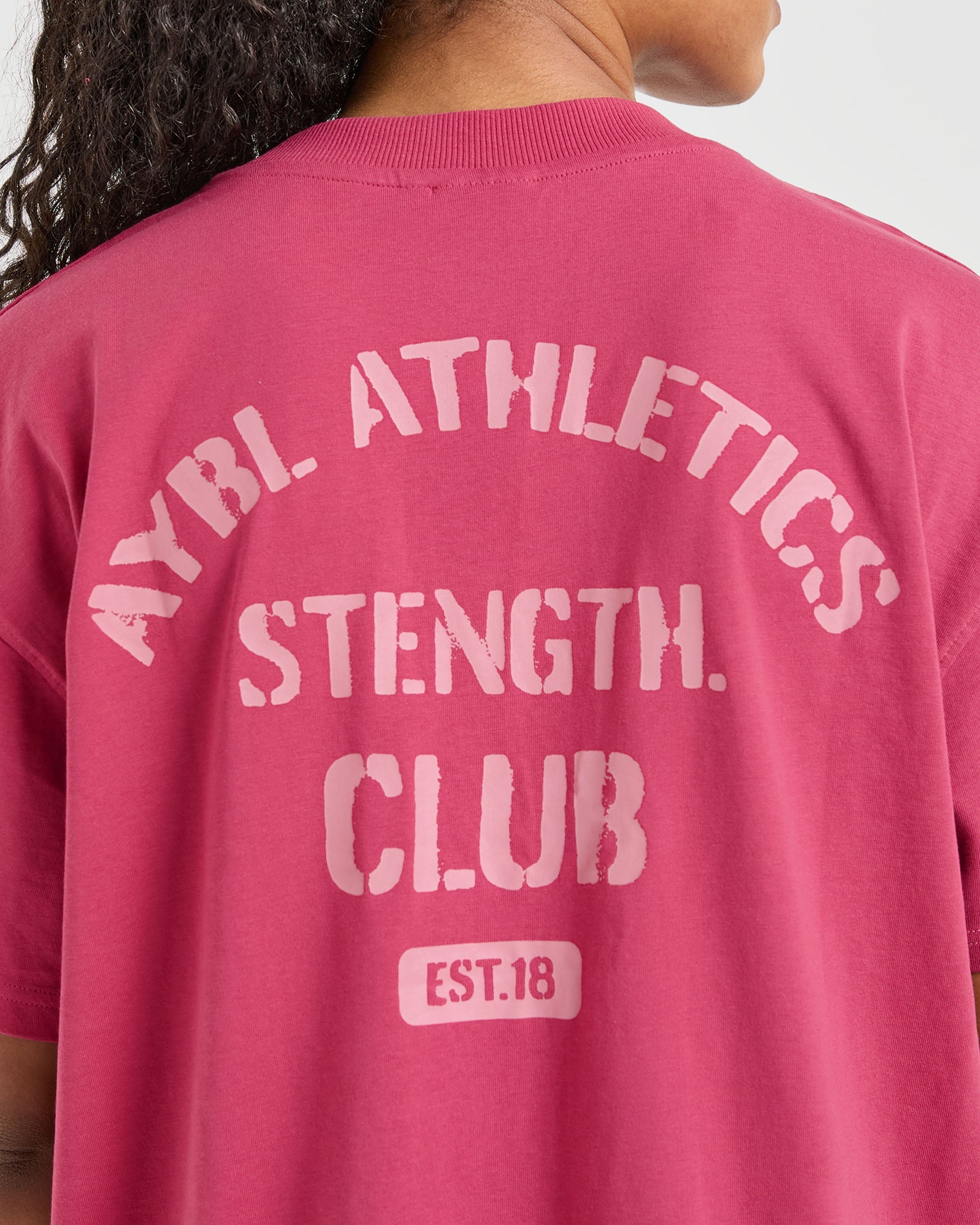 Athletics Strength Club Oversized T Shirt - Washed Coral