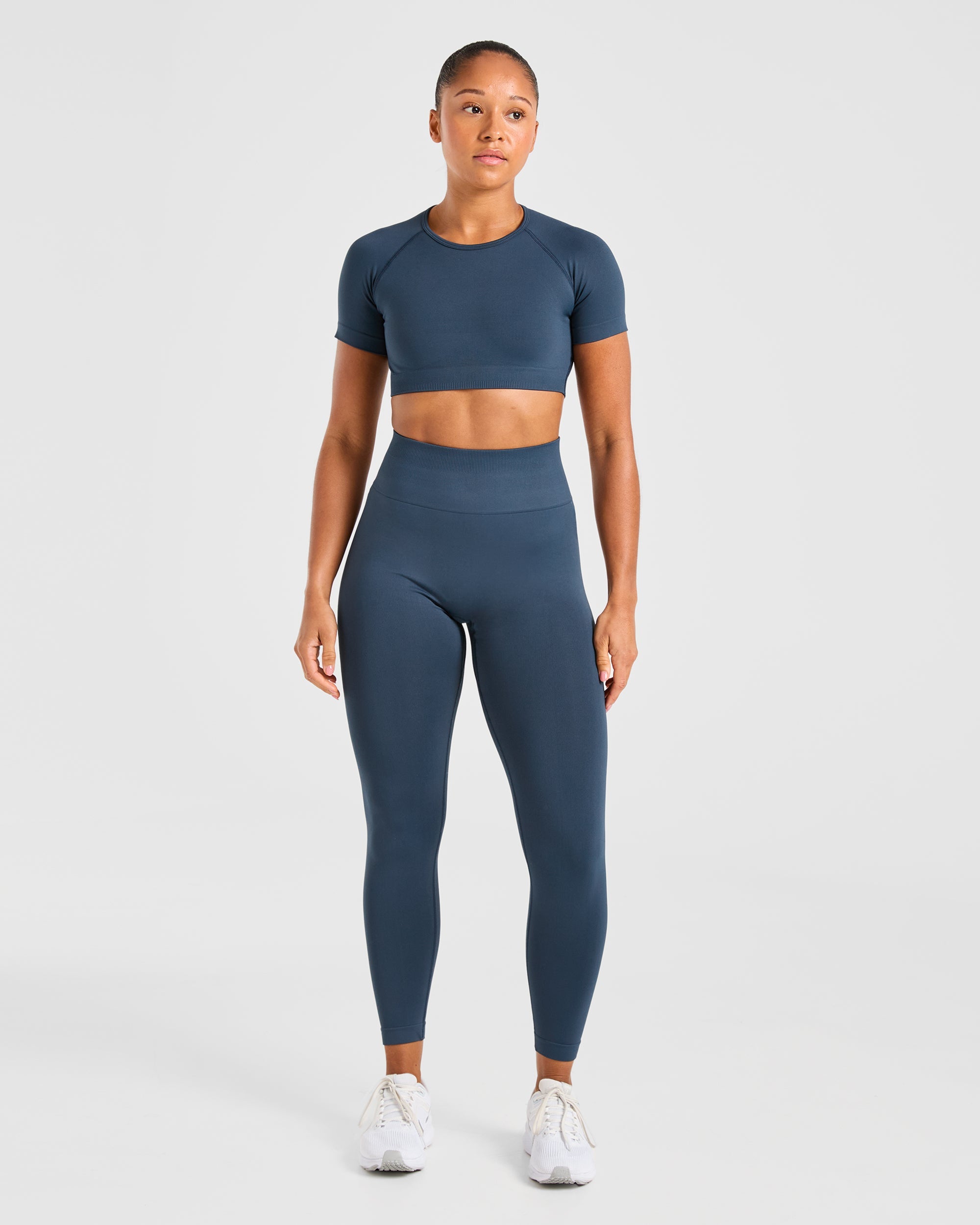 Power Seamless Crop Top - Ocean Teal