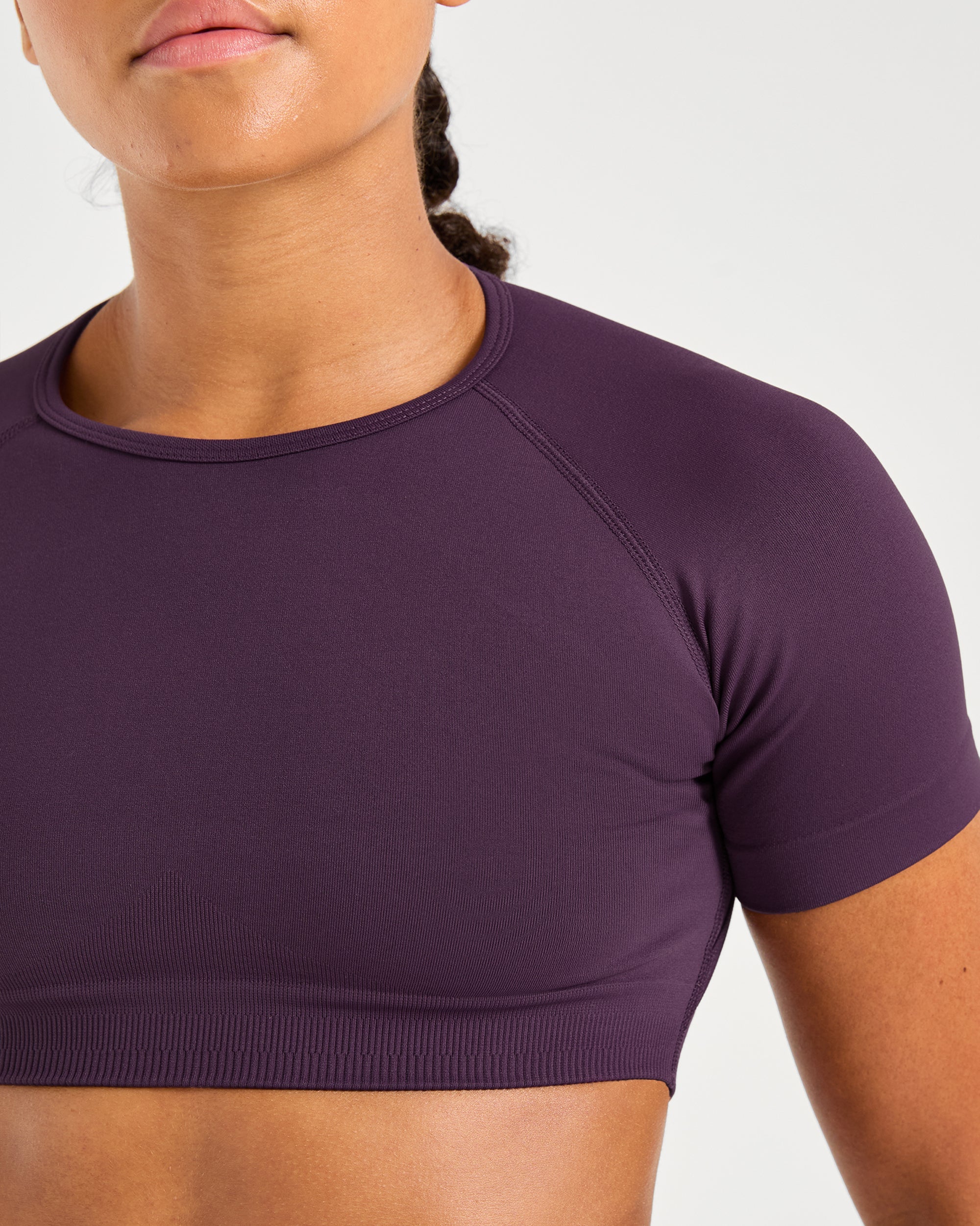 Power Seamless Crop Top - Grape Wine