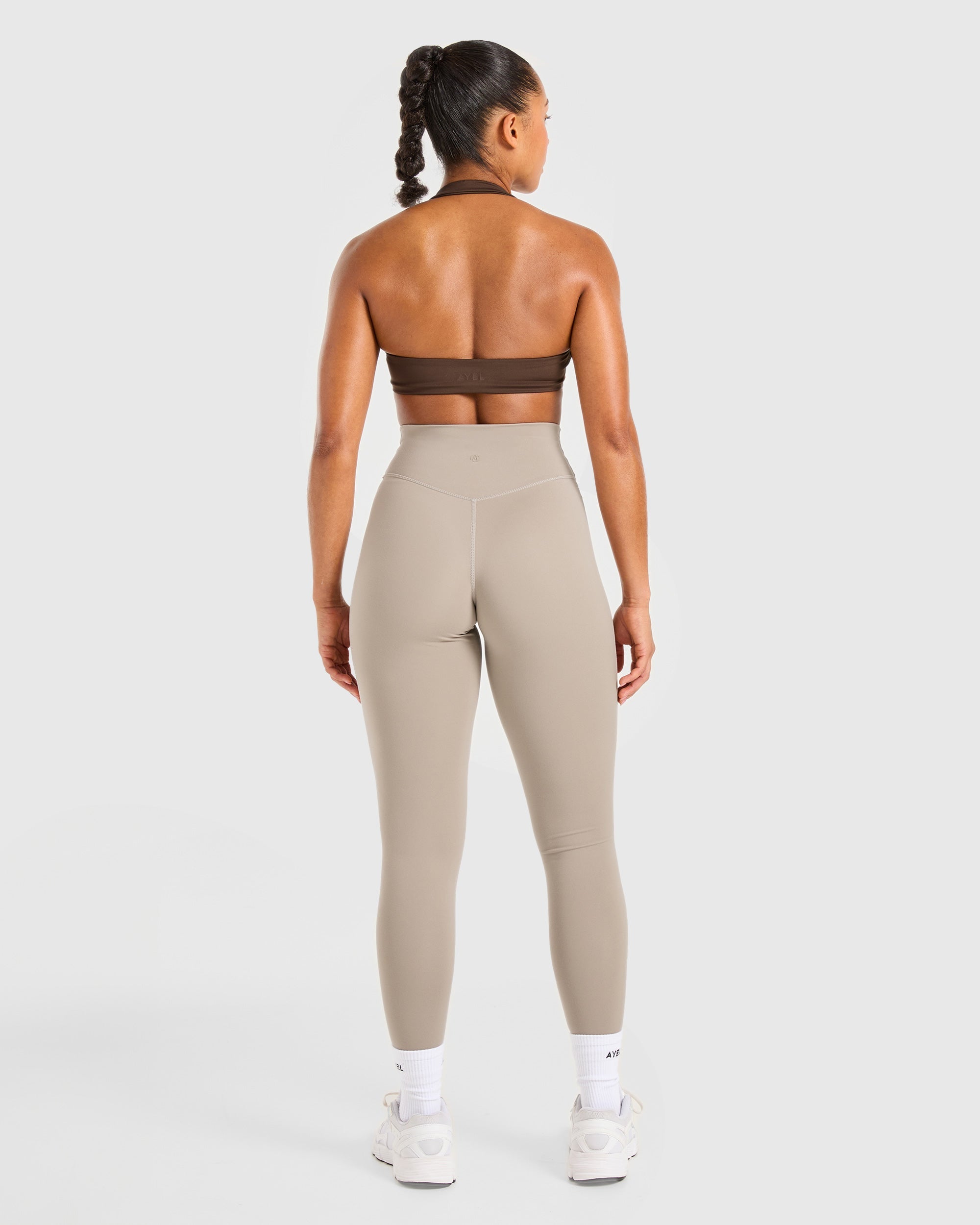 Essential Halterneck Sports Bra - Deep Cocoa Brown