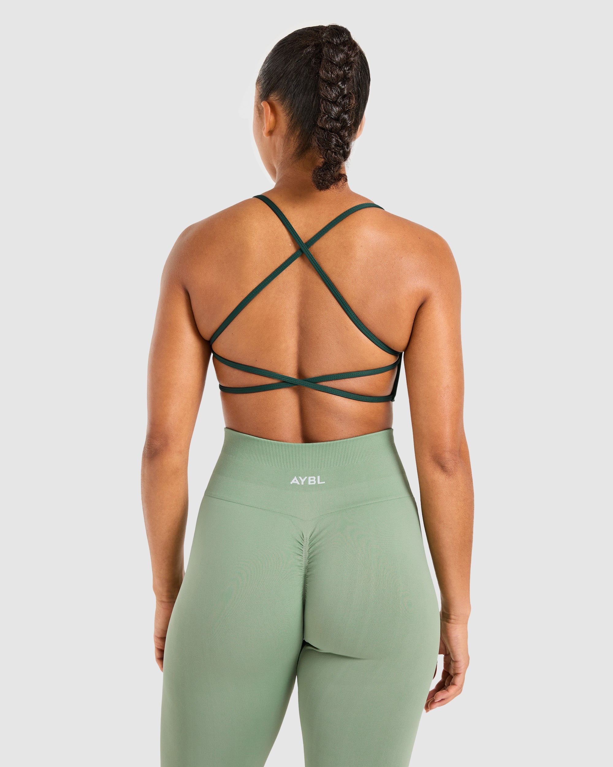 Essential Crossback Sports Bra - Deep Green