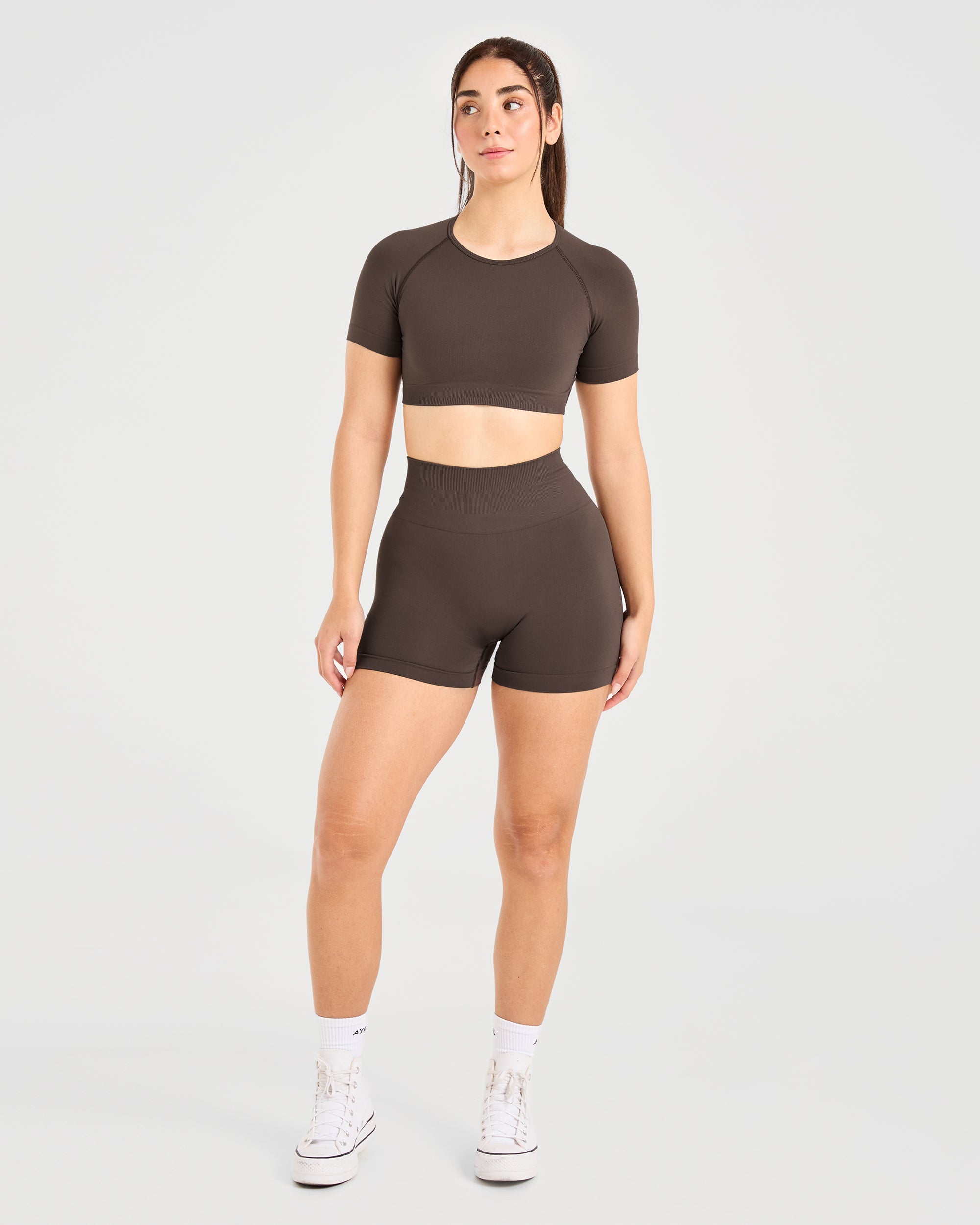 Power Seamless Shorts - Chestnut Brown