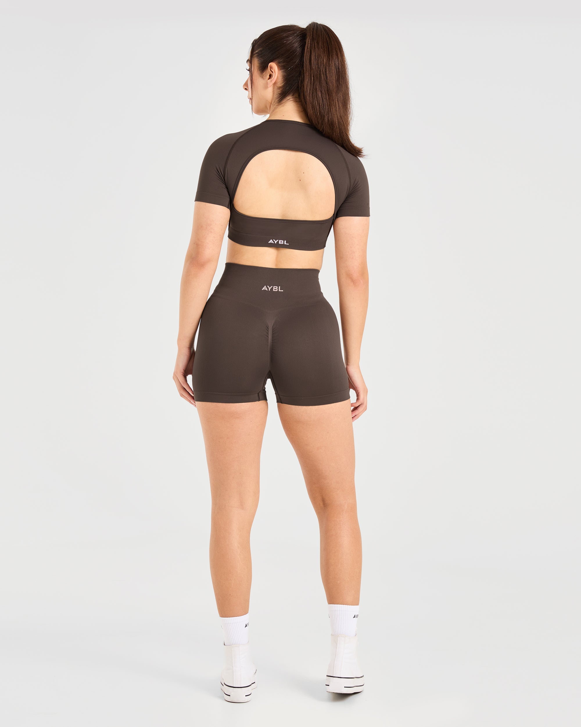 Power Seamless Shorts - Chestnut Brown