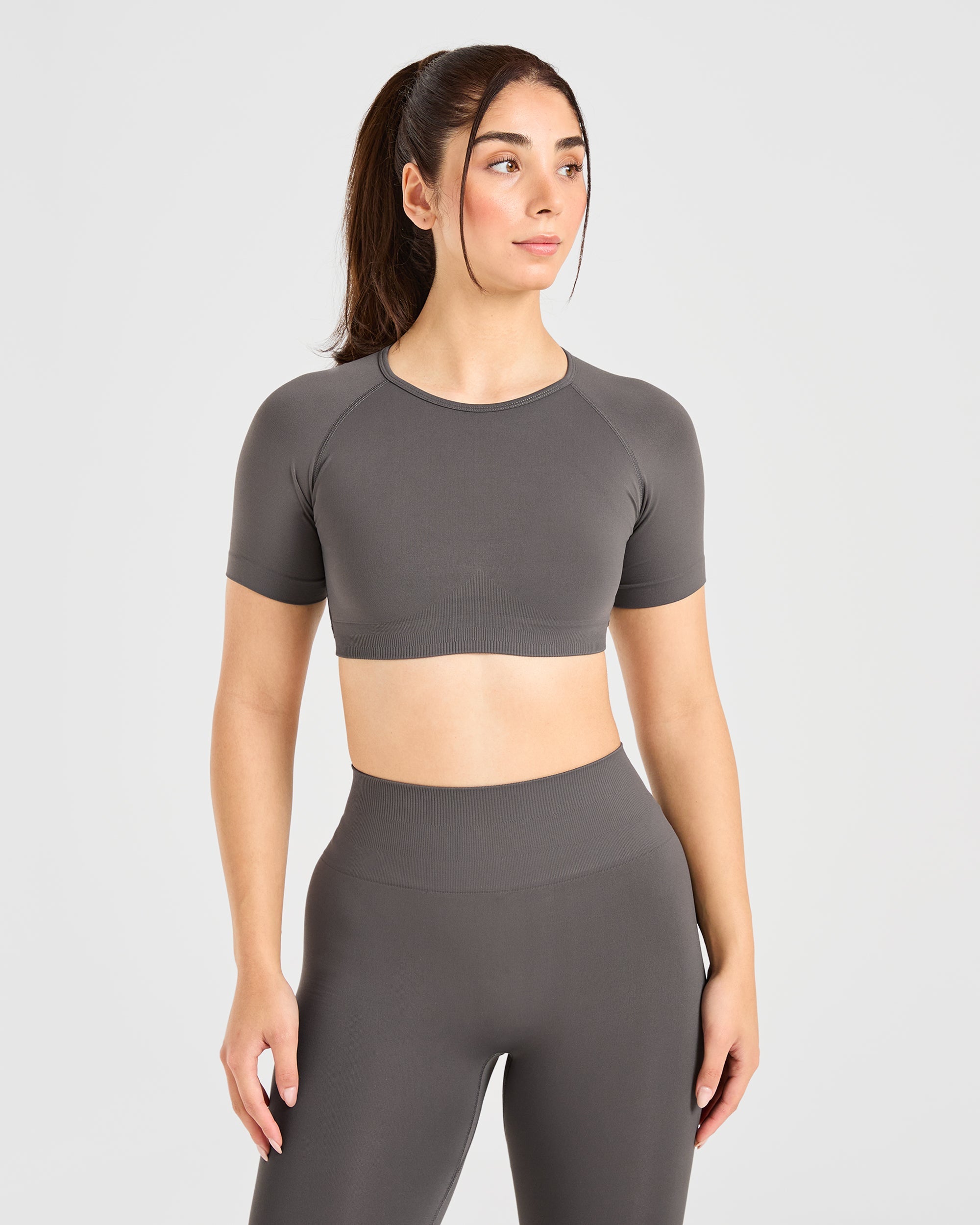 Power Seamless Crop Top - Charcoal