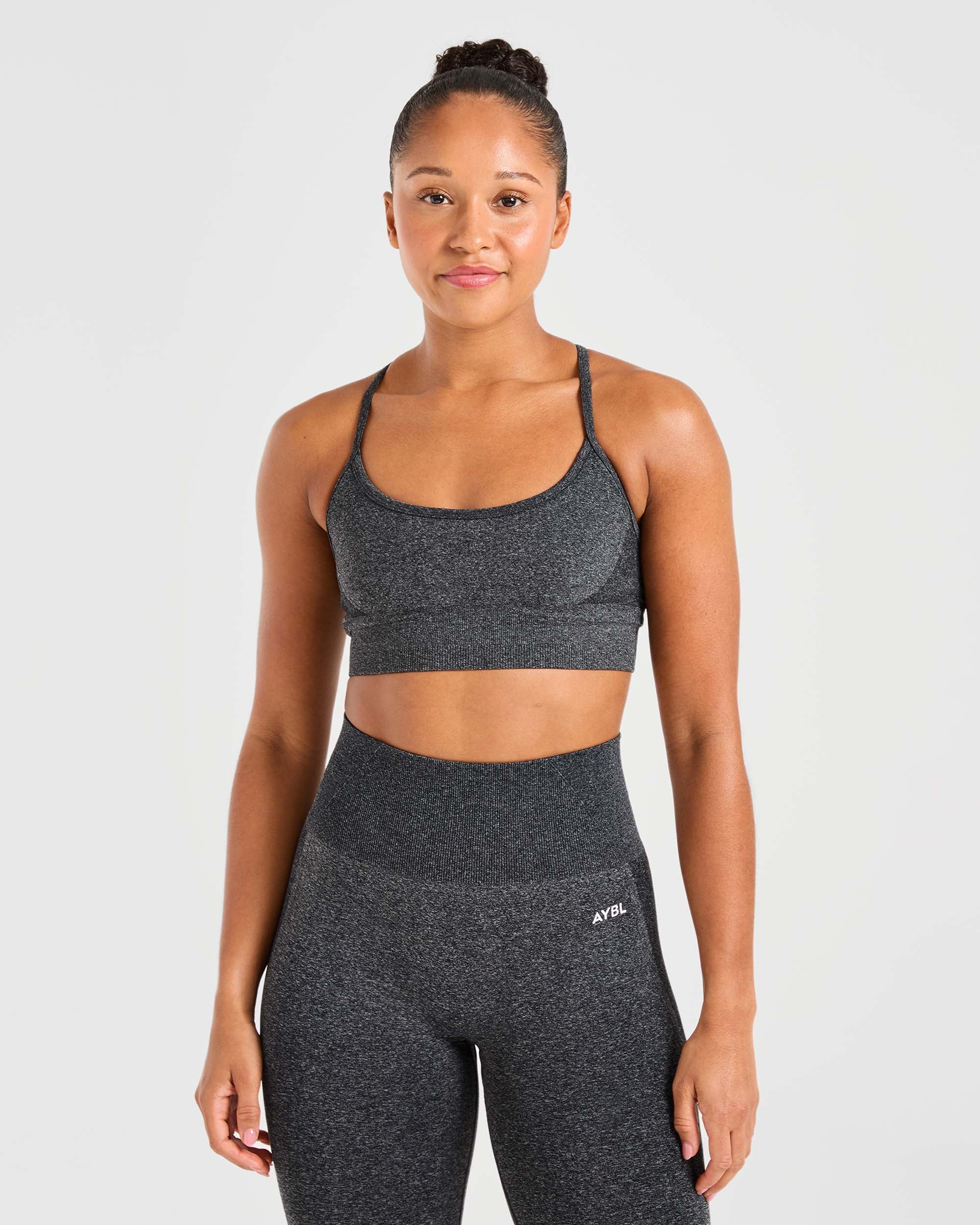 Empower Seamless Sports Bra - Black Marl