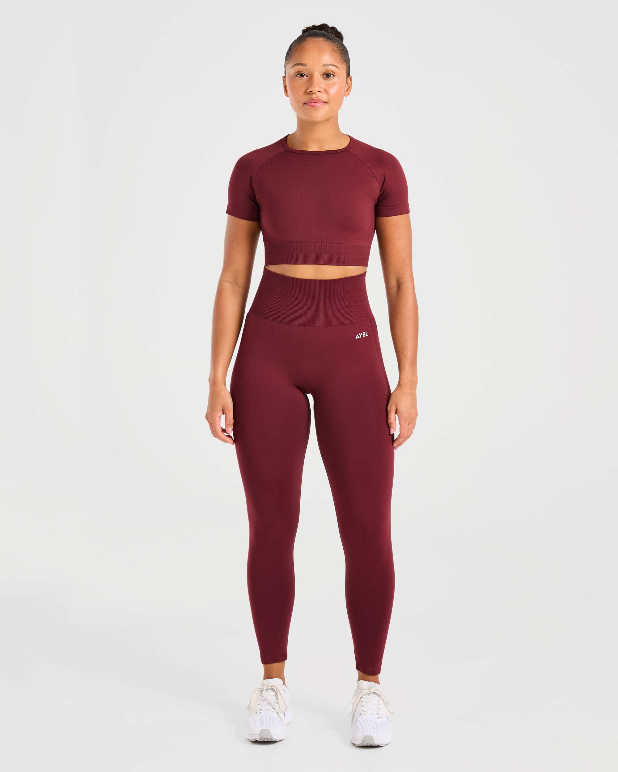 Empower Seamless Crop Top – Rotwein