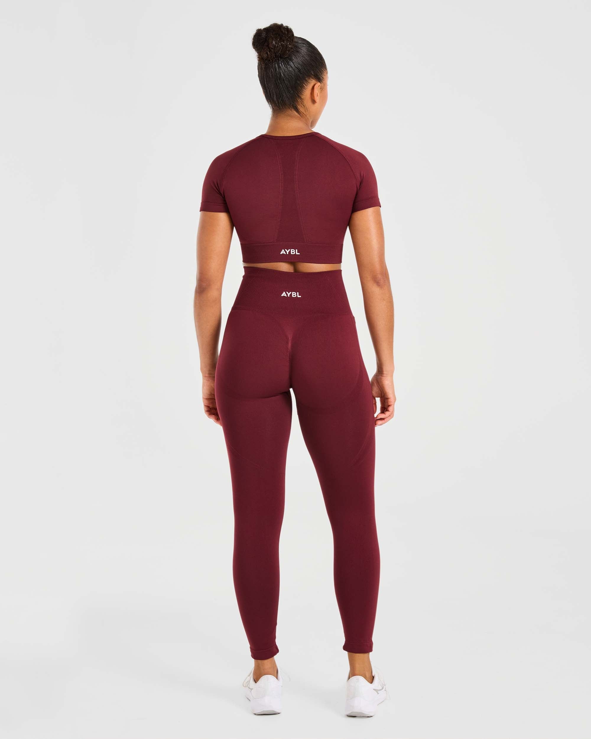 Empower Seamless Crop Top - Red Wine