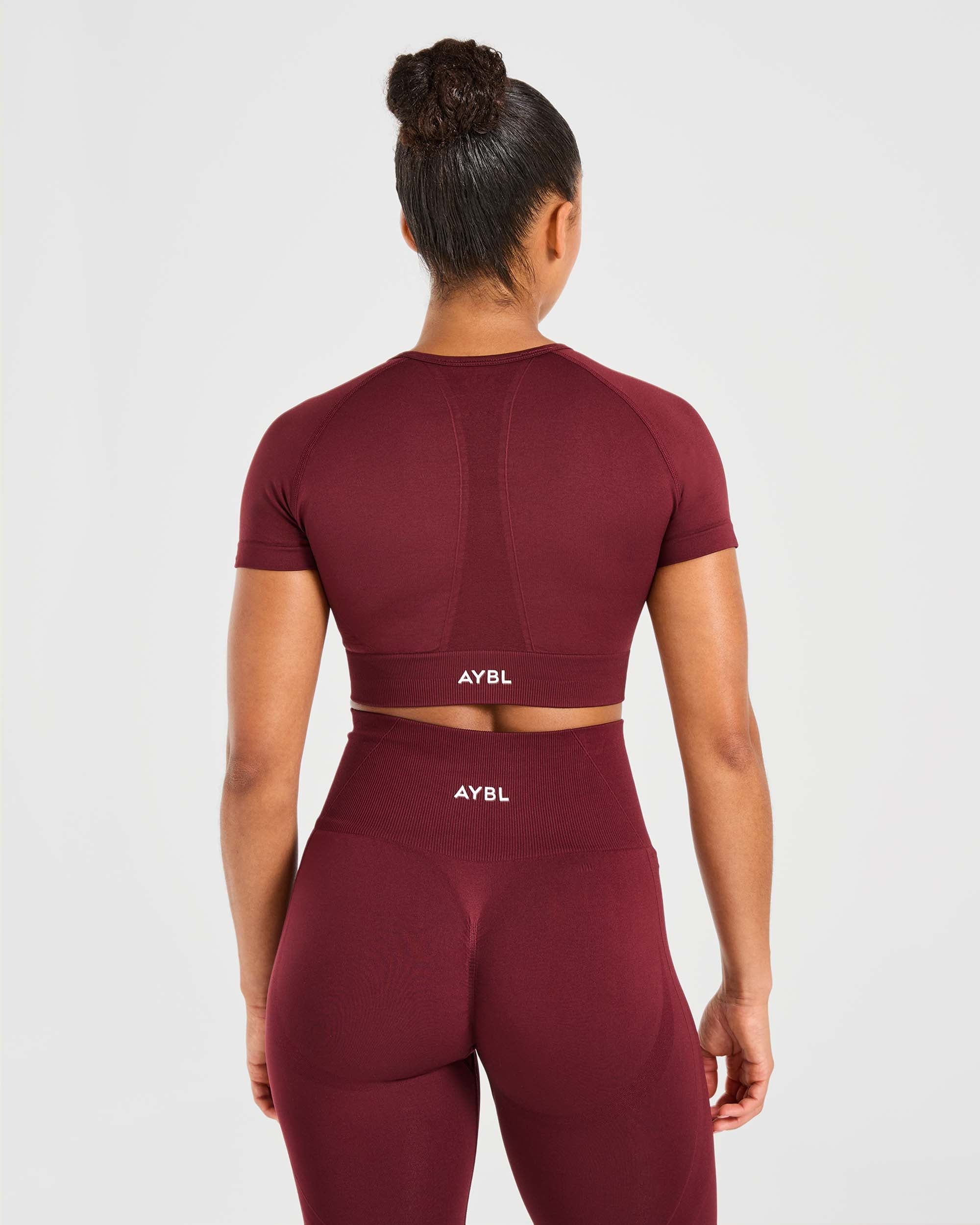 Empower Seamless Crop Top – Rotwein