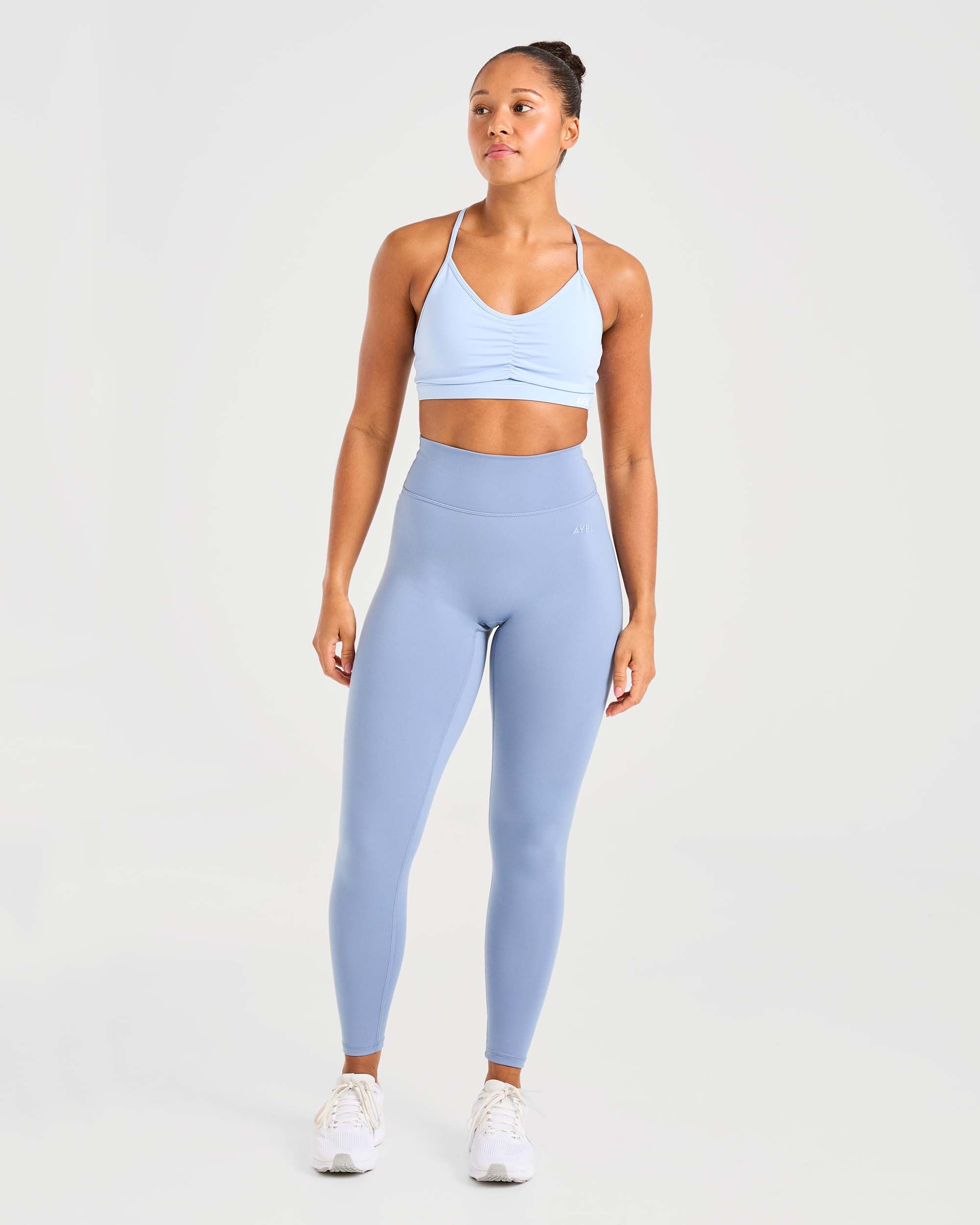 Essential Ruched Sports Bra - Powder Blue