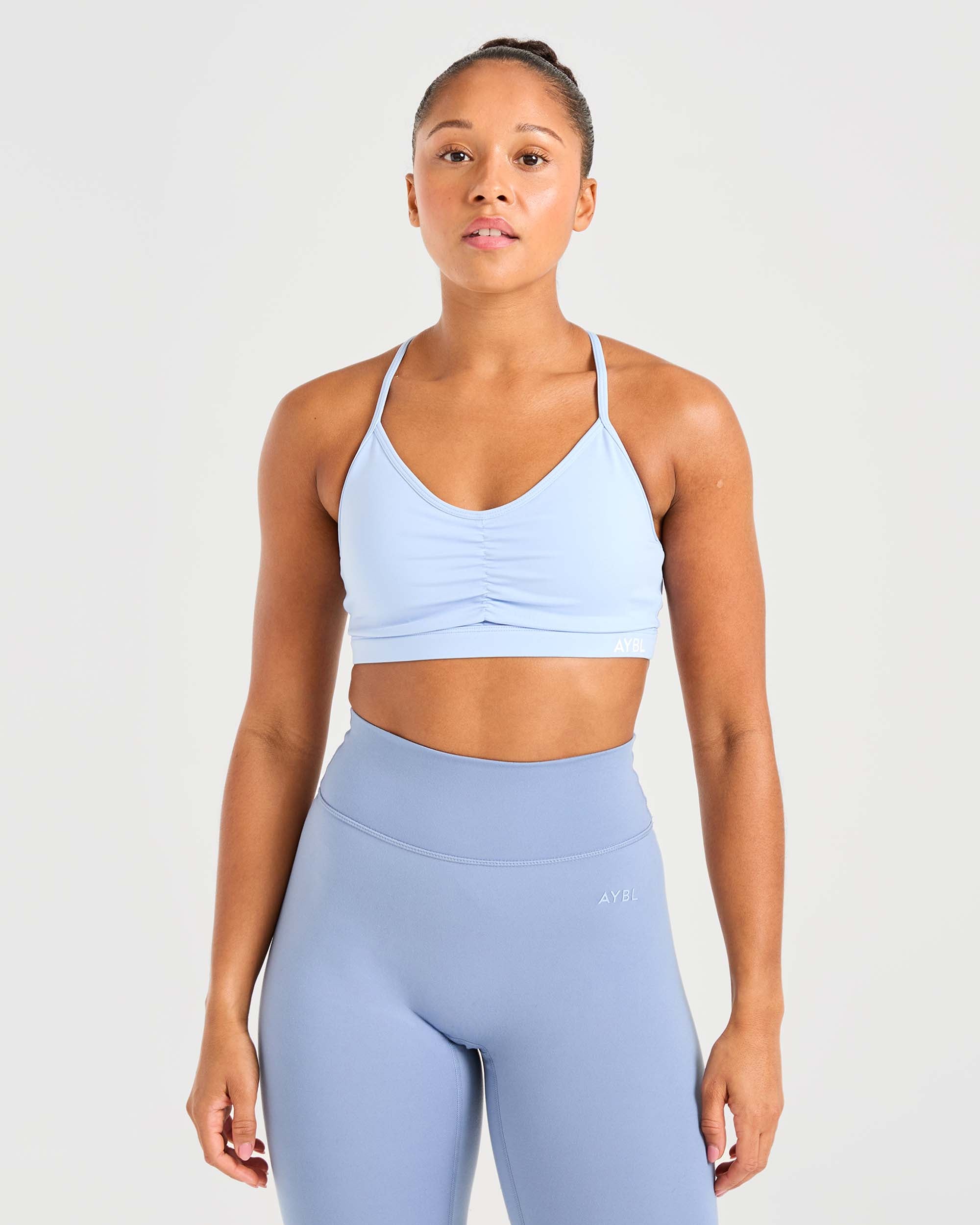 Essential Ruched Sports Bra - Powder Blue