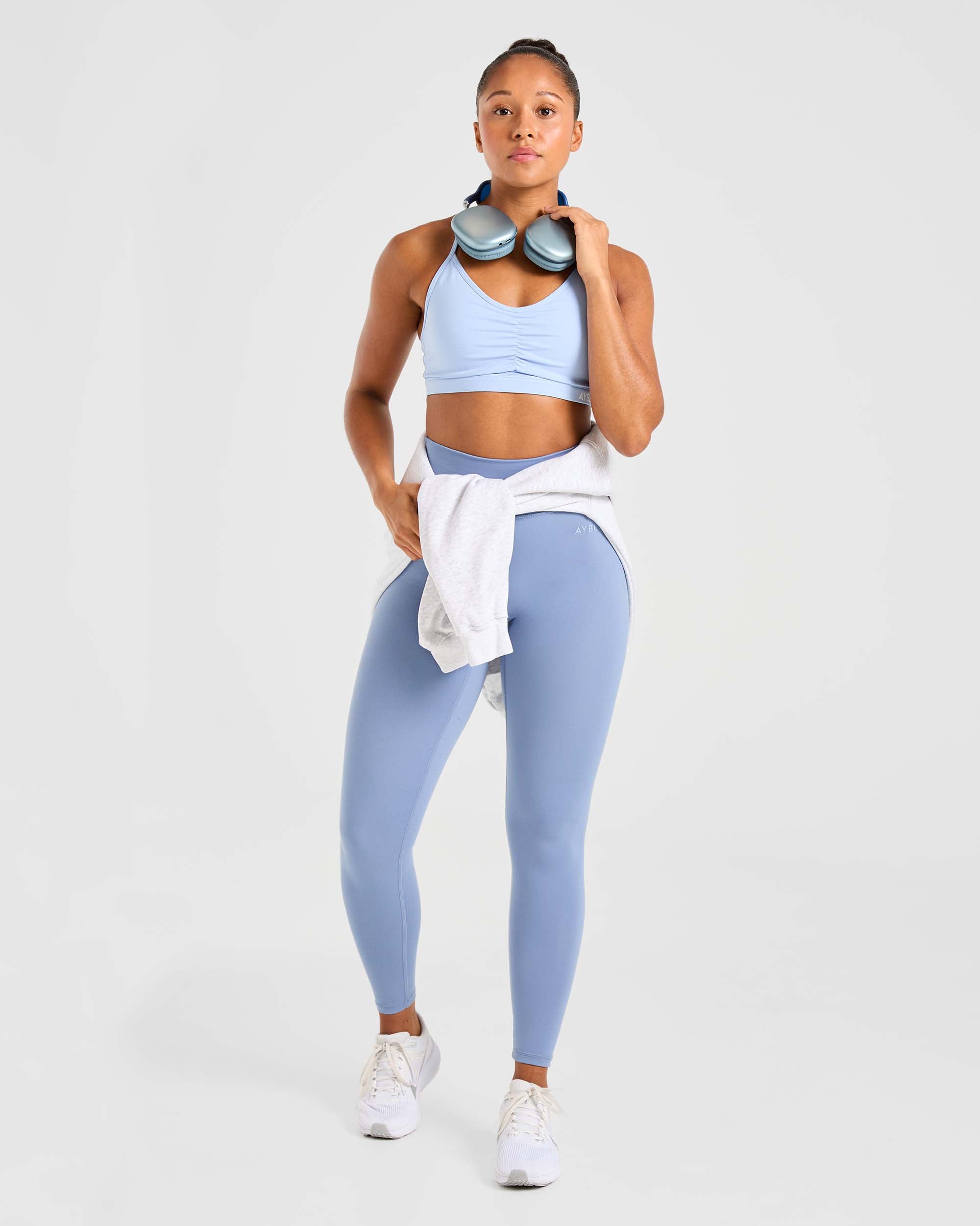 Soutien-gorge de sport froncé Essential - Bleu poudre