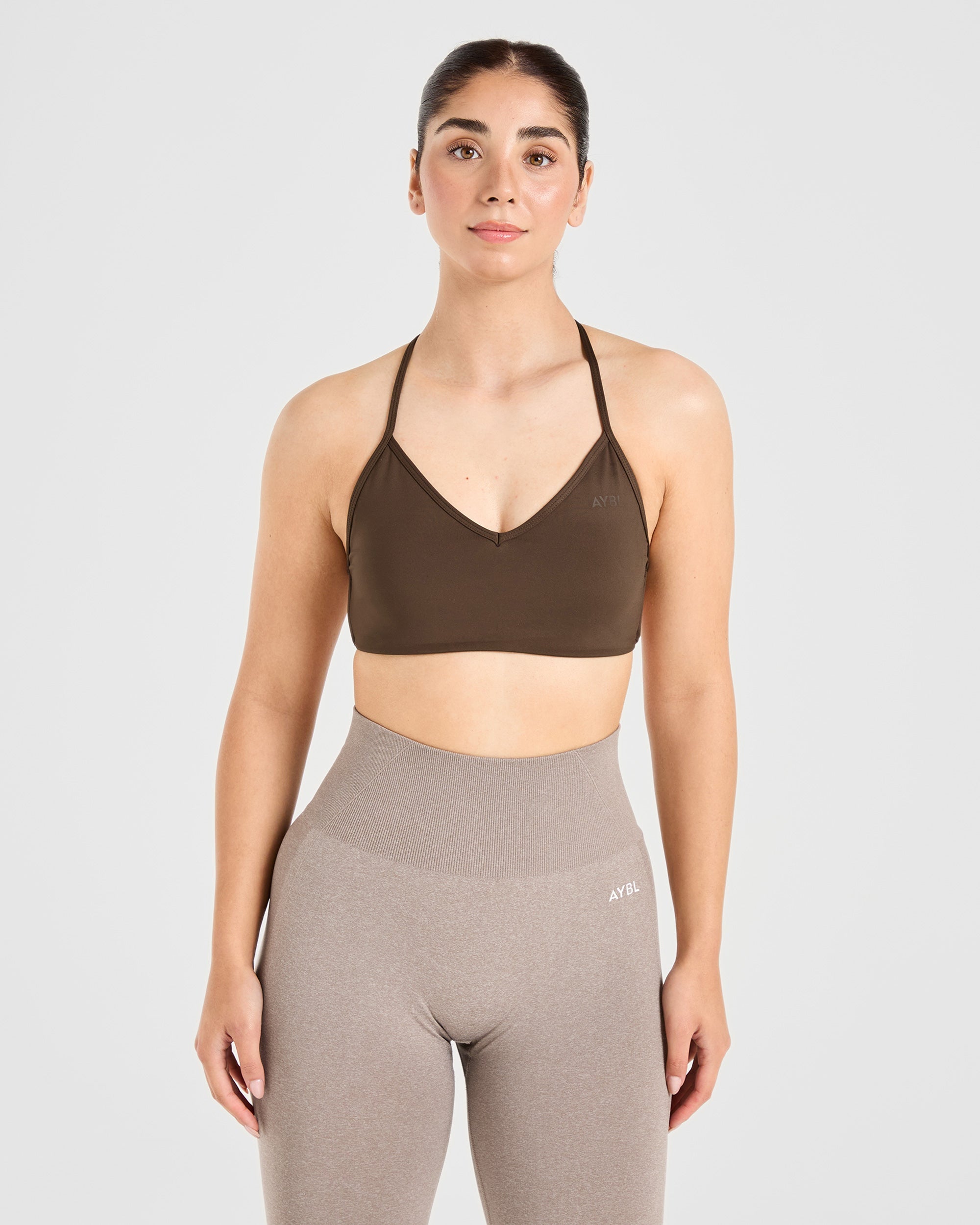 Essential Crossback Sports Bra - Deep Cocoa Brown