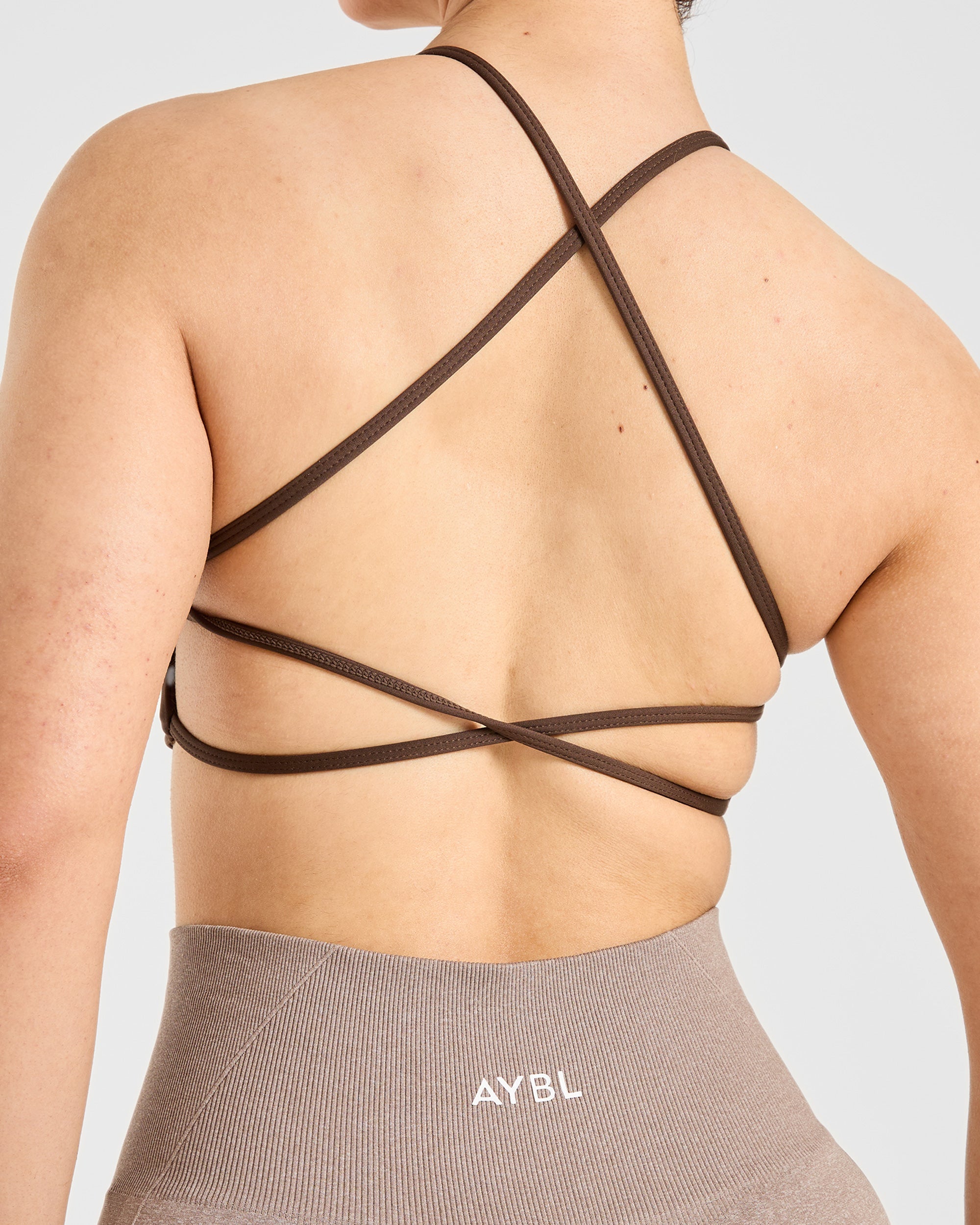 Essential Crossback Sports Bra - Deep Cocoa Brown