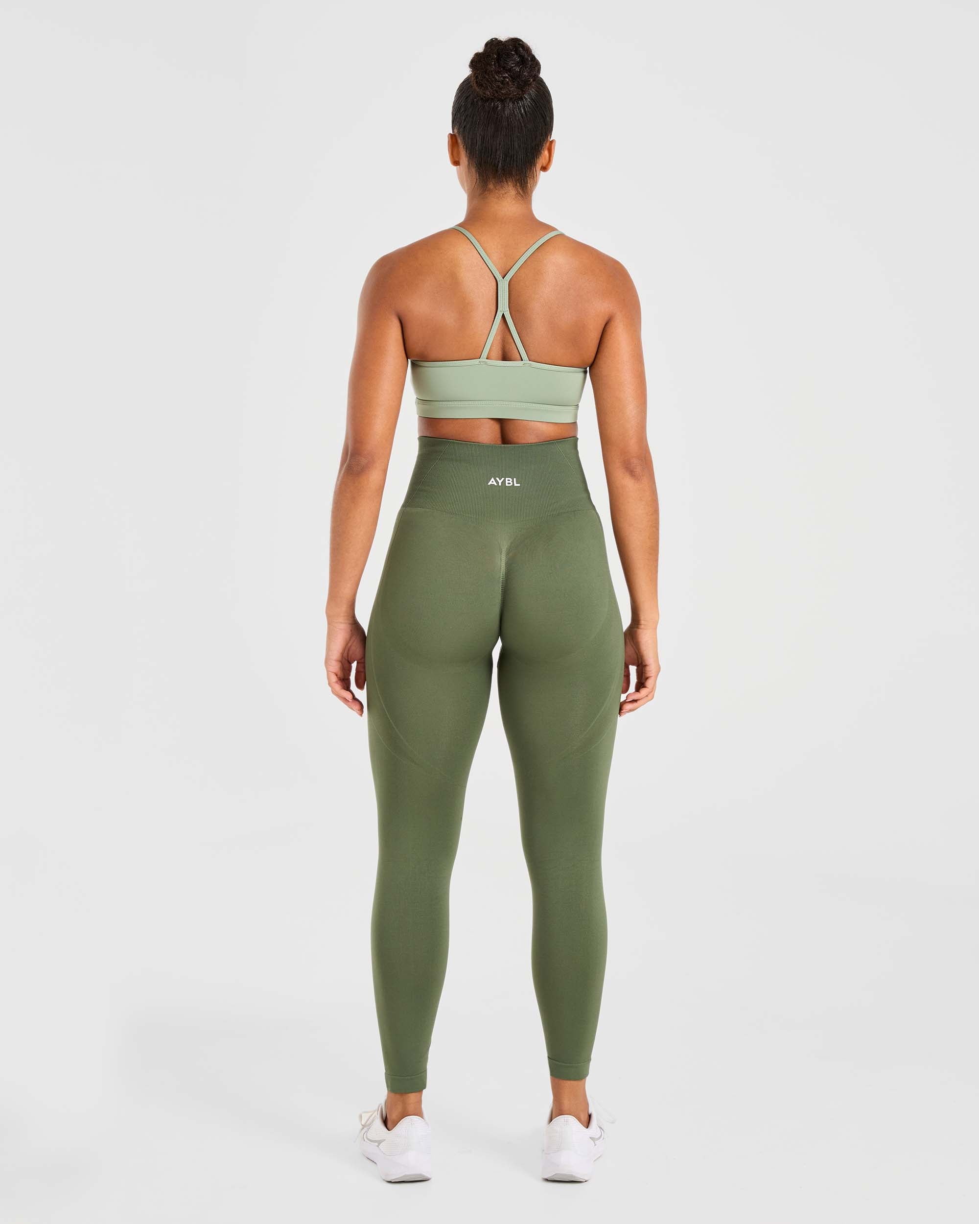 Soutien-gorge de sport froncé Essential - Vert olive