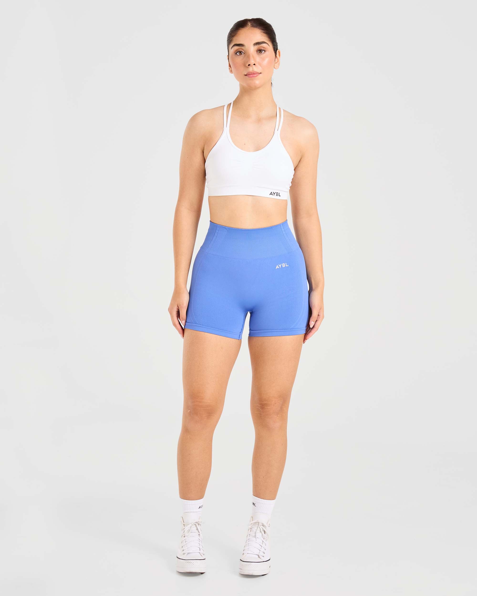 Soutien-gorge de sport froncé sans coutures Essential - Blanc