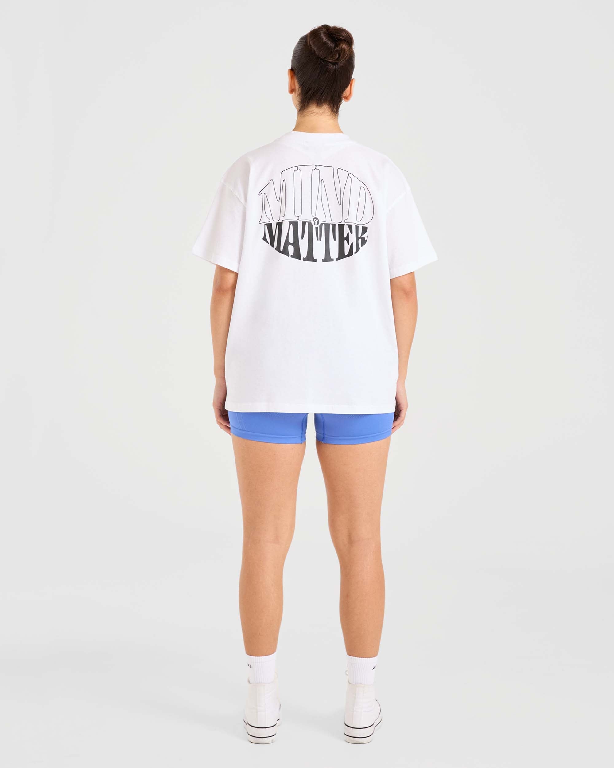 T shirt surdimensionné Mind Over Matter - Blanc