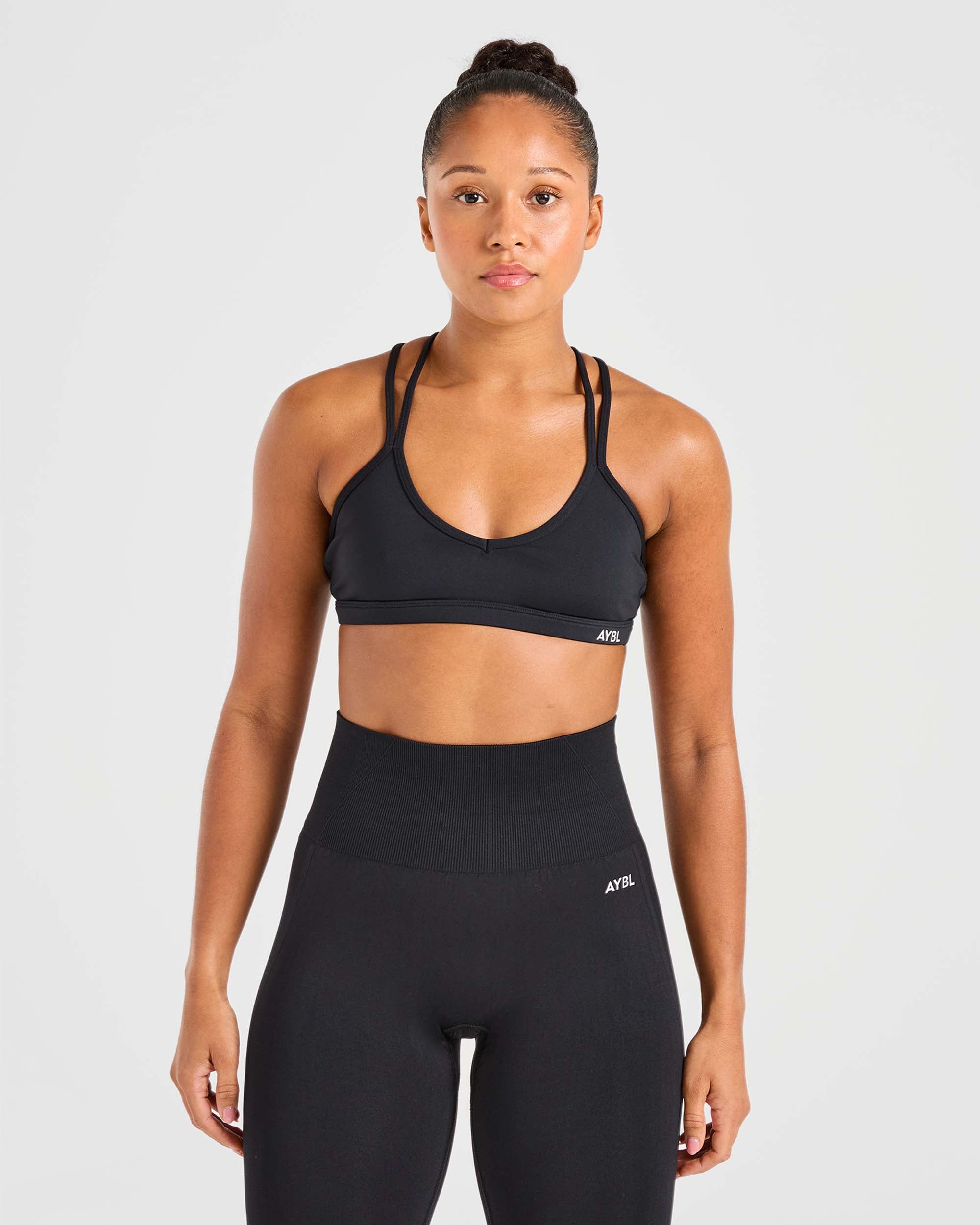 Essential Strappy Sports Bra - Black